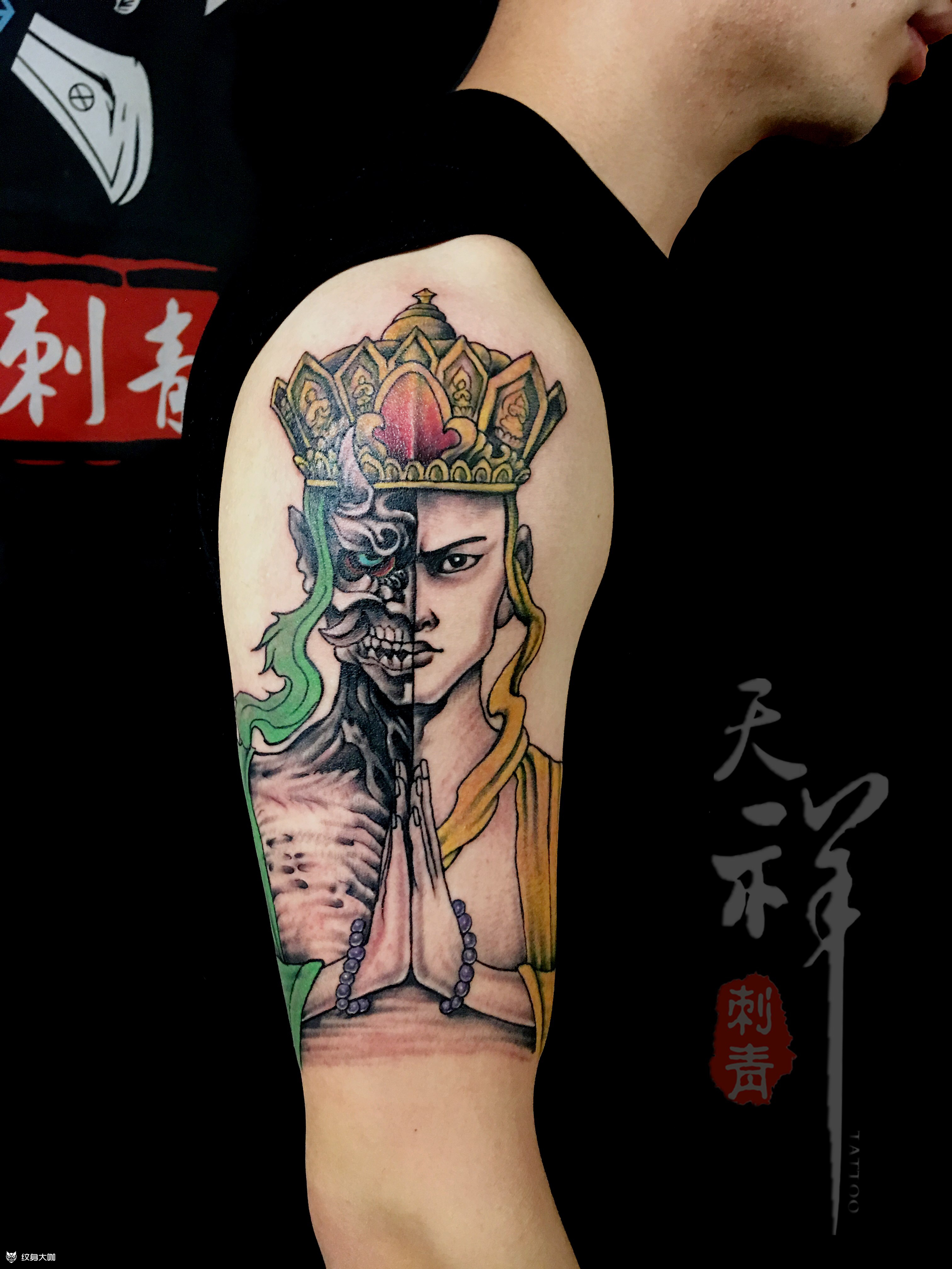 善恶唐僧_纹身图案手稿图片_天祥的纹身作品集