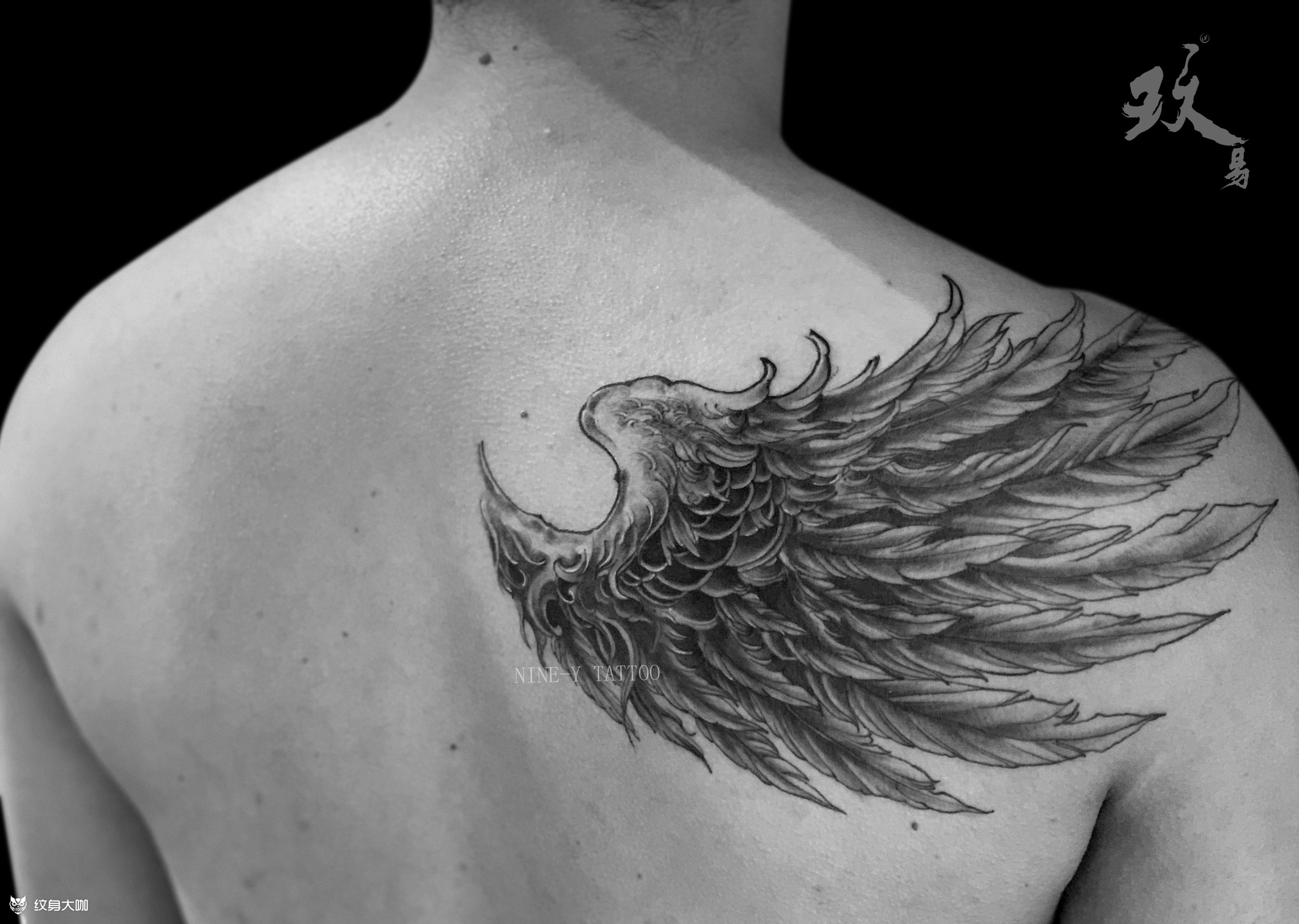 翅膀_纹身图案手稿图片_肖海龙的纹身作品集