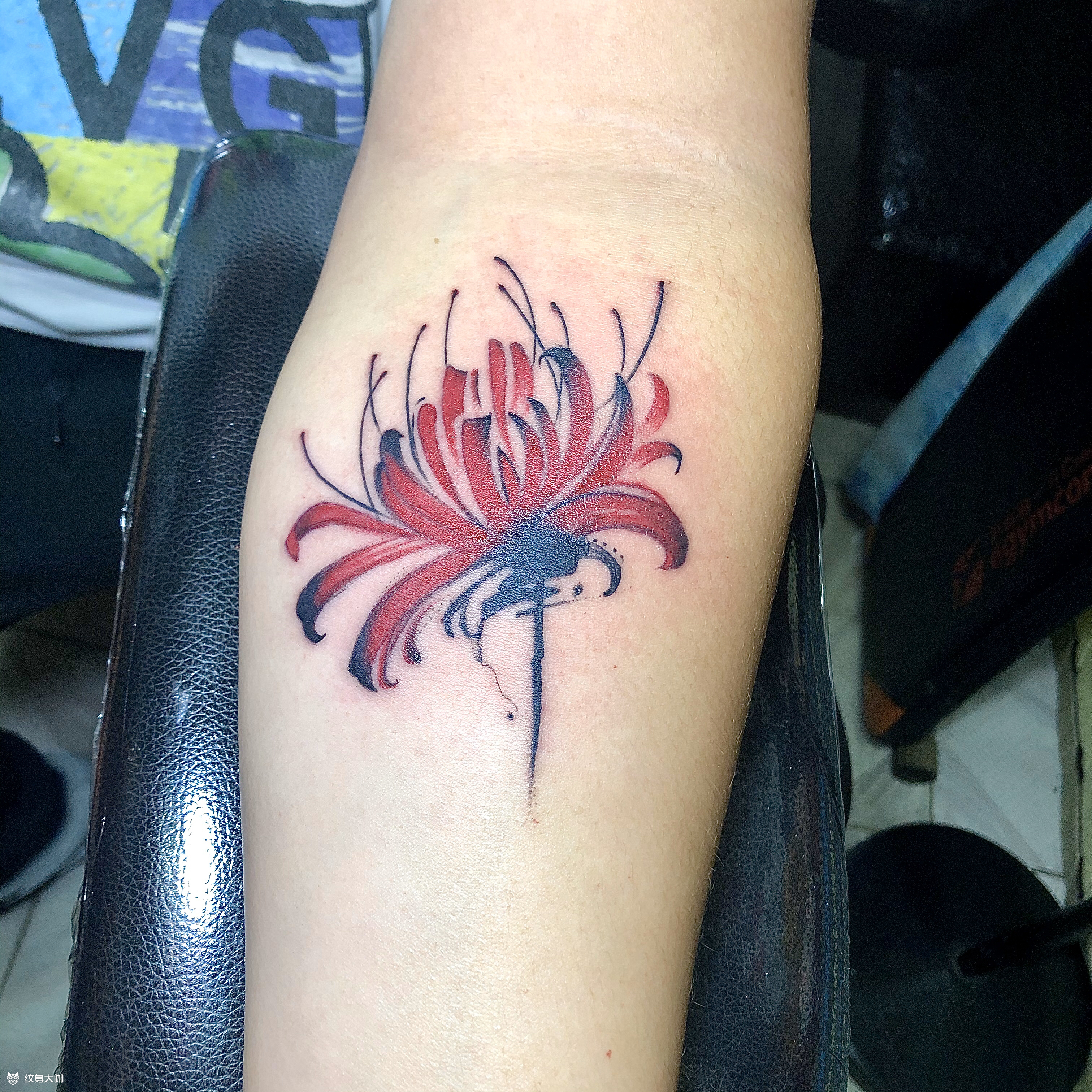 彼岸花 _纹身图案手稿图片_米捷的纹身作品集