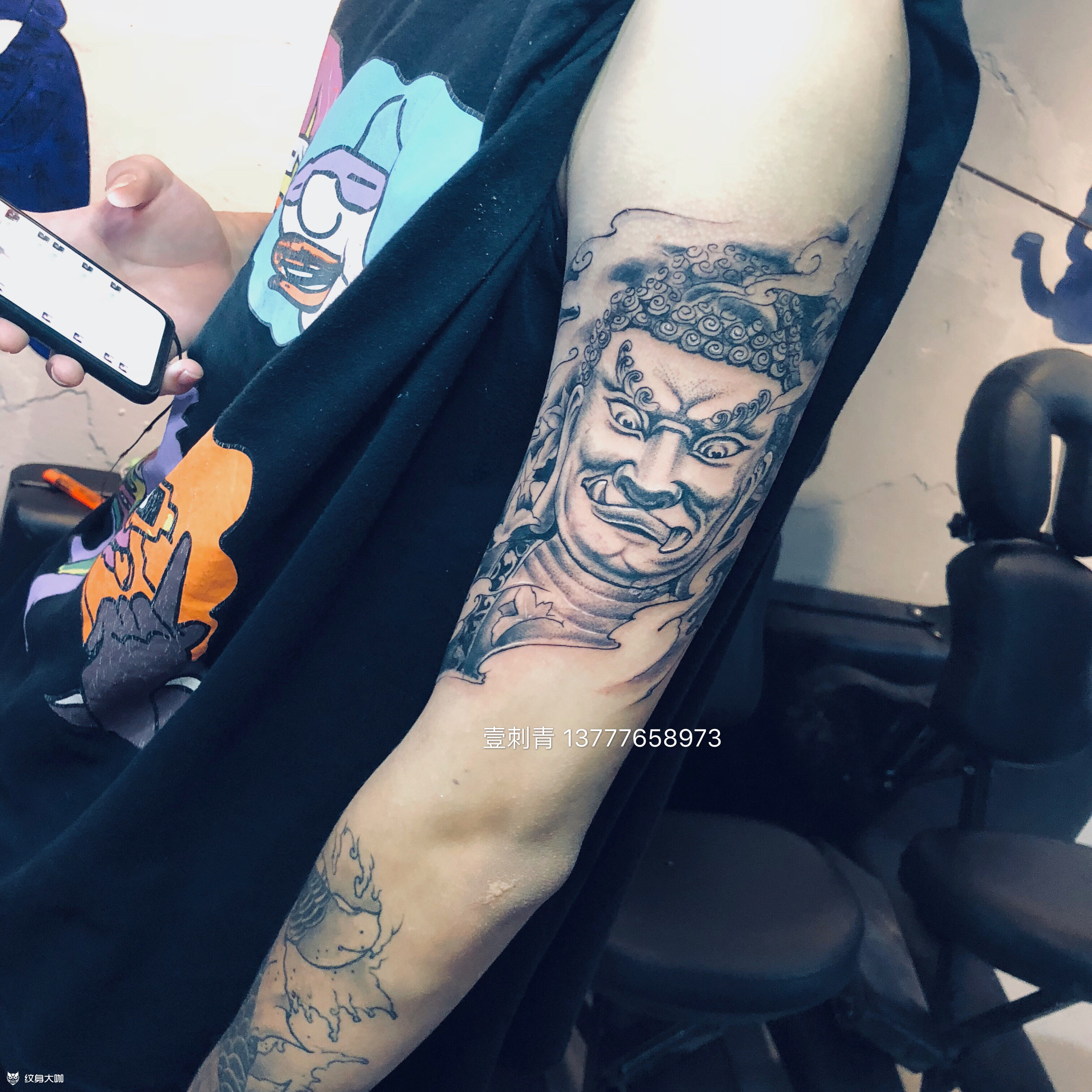 怒面如来_纹身图案手稿图片_菜菜的纹身作品集