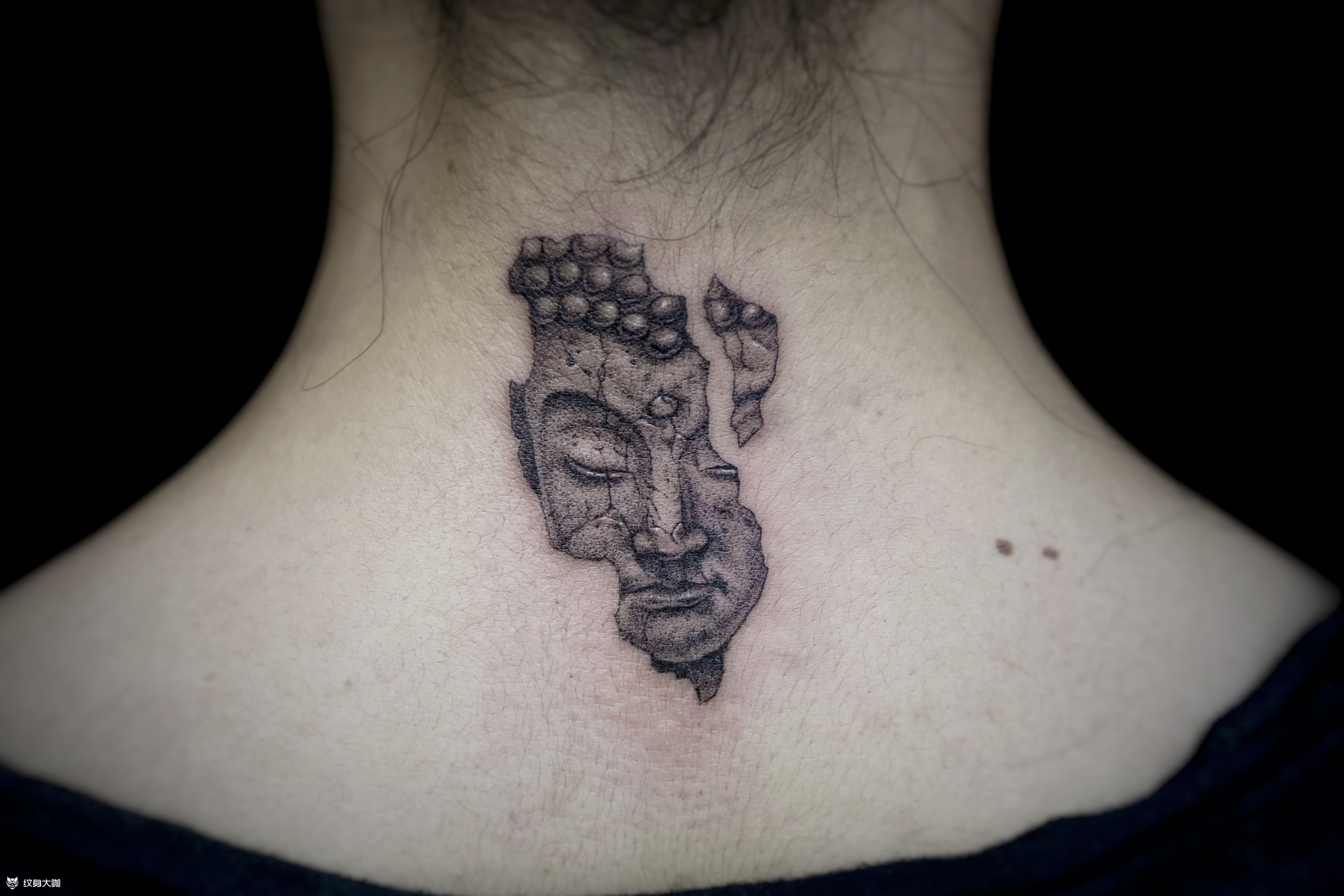 点刺佛头碎片_纹身图案手稿图片_faceless ink黄子源的纹身作品集