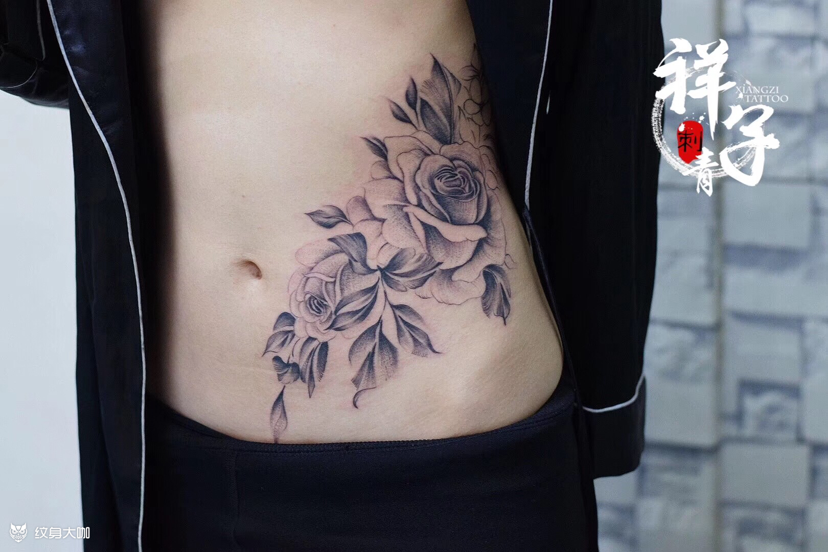 腰花_纹身图案手稿图片_祥子的纹身作品集