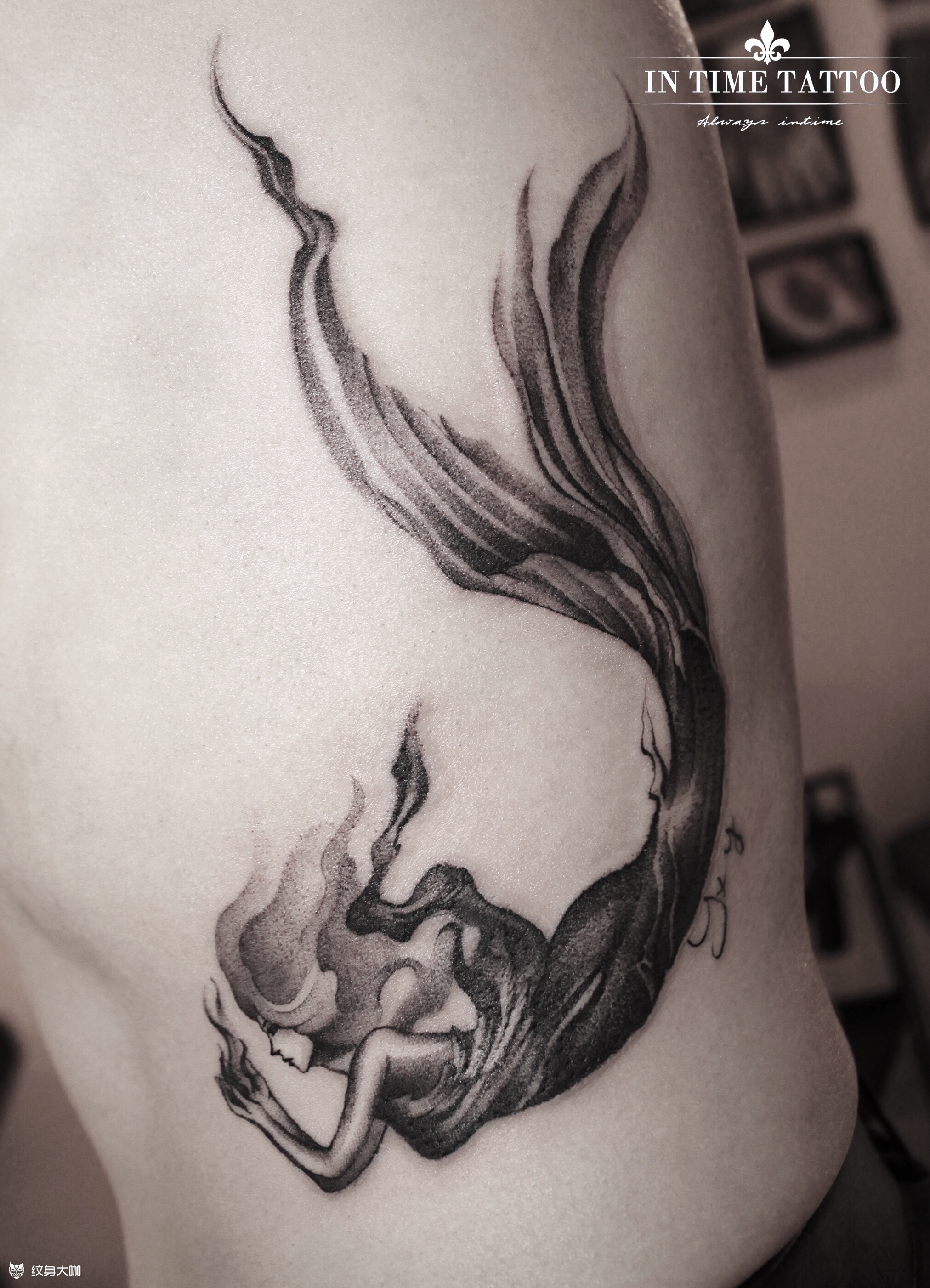 美人鱼_纹身图案手稿图片_travis时的纹身作品集