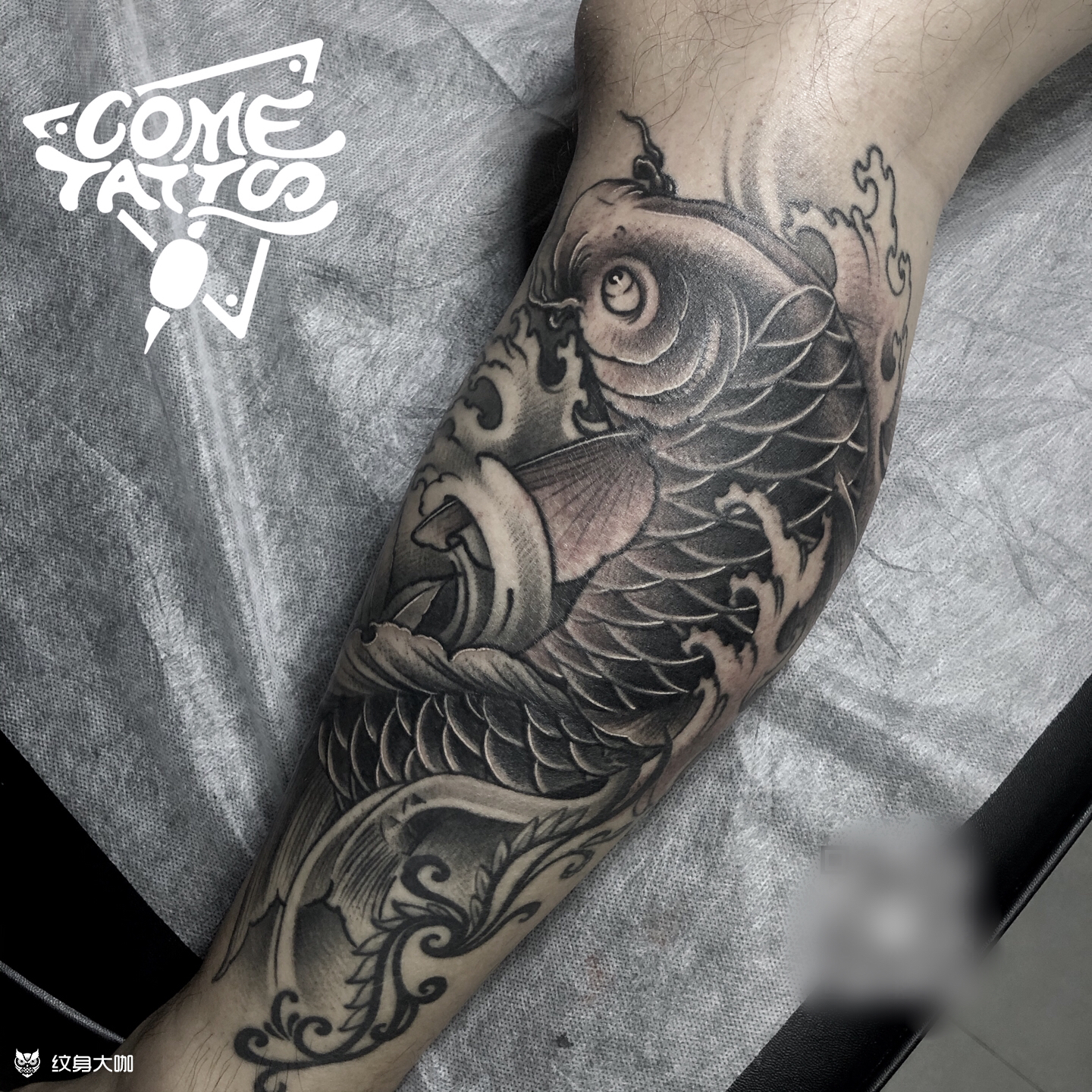小腿鱼_纹身图案手稿图片_cometattoo的纹身作品集