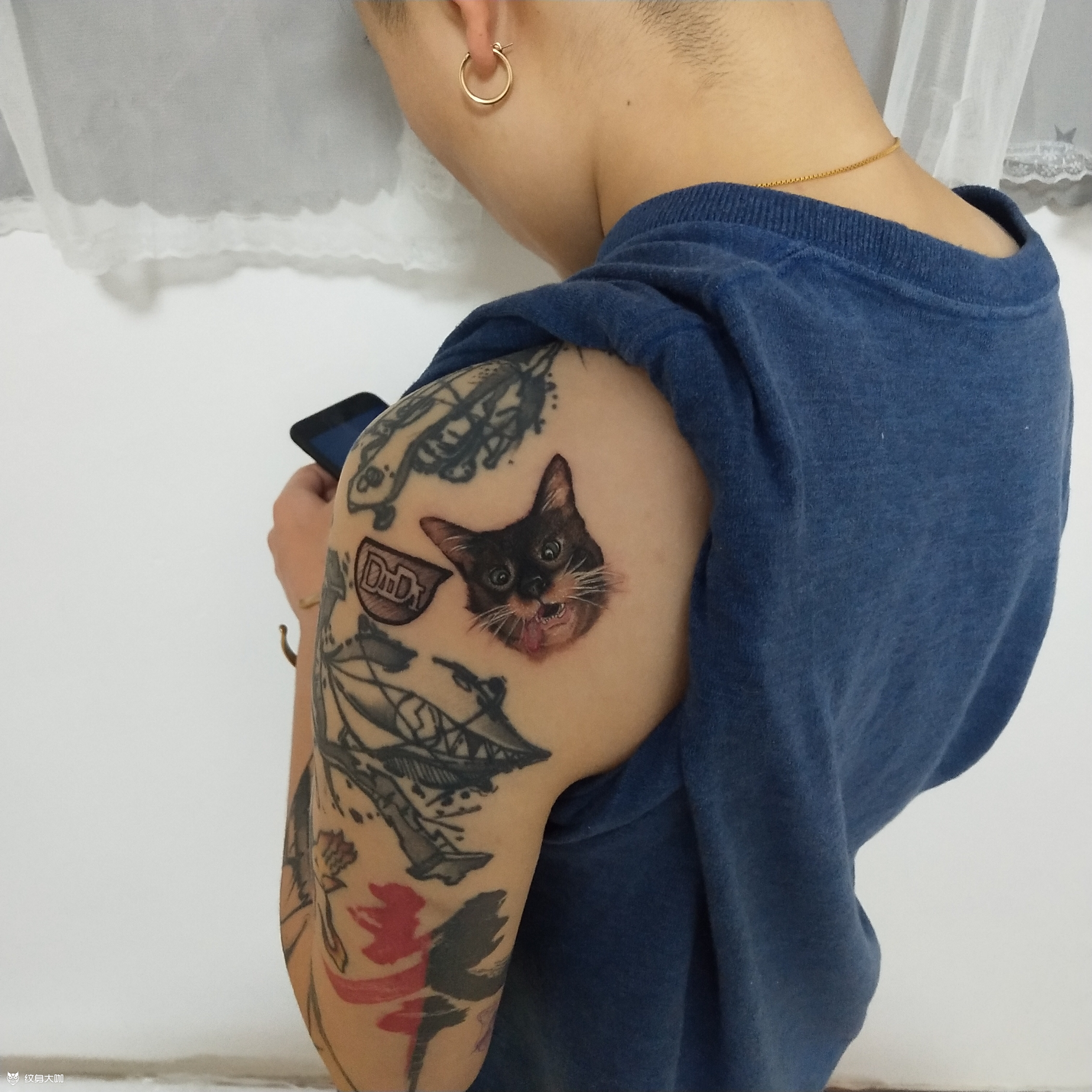 4厘米超小猫头暹罗猫,取自刚_纹身吧社区 - 纹身大咖