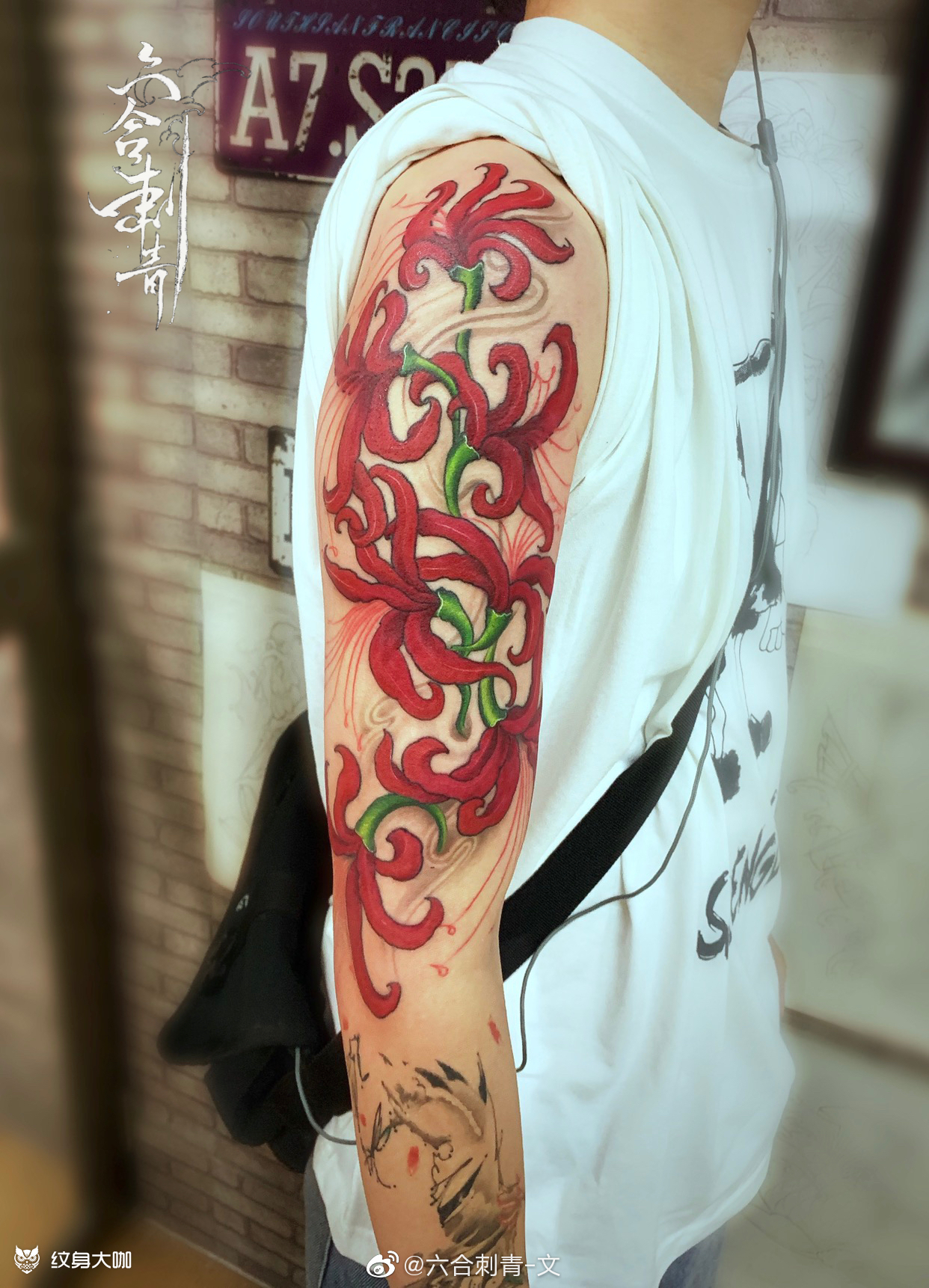 彼岸花_纹身图案手稿图片_陈智文的纹身作品集