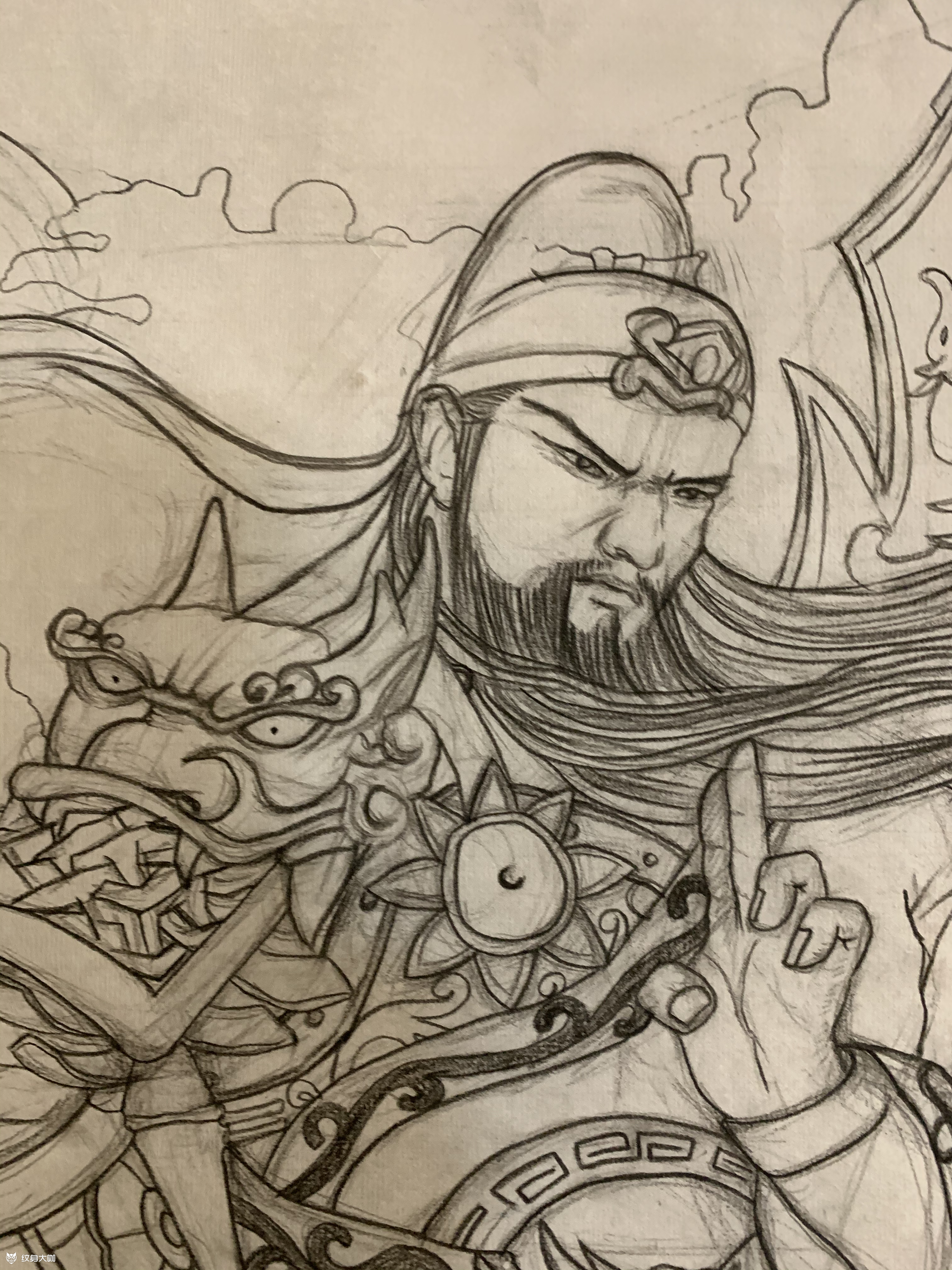 关公_纹身图案手稿图片_小熙的纹身作品集