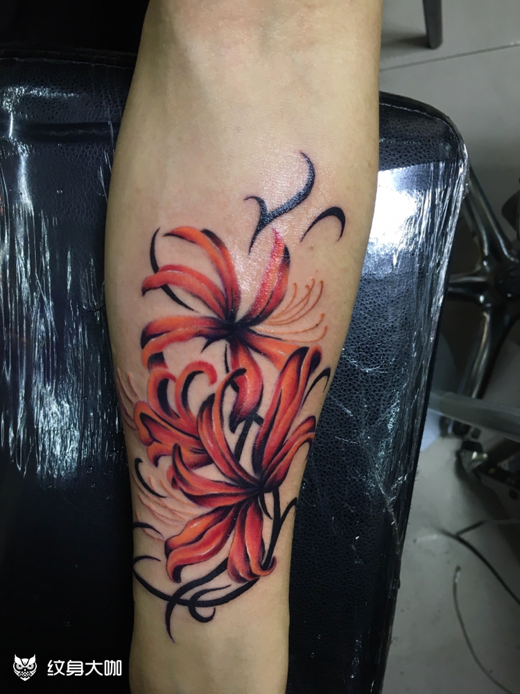 彼岸花_纹身图案手稿图片_小亮的纹身作品集