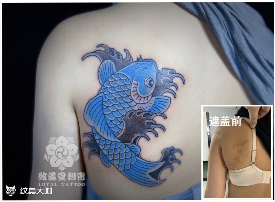 62老传统锦鲤胎记遮盖纹身: _纹身吧社区 - 纹身大咖