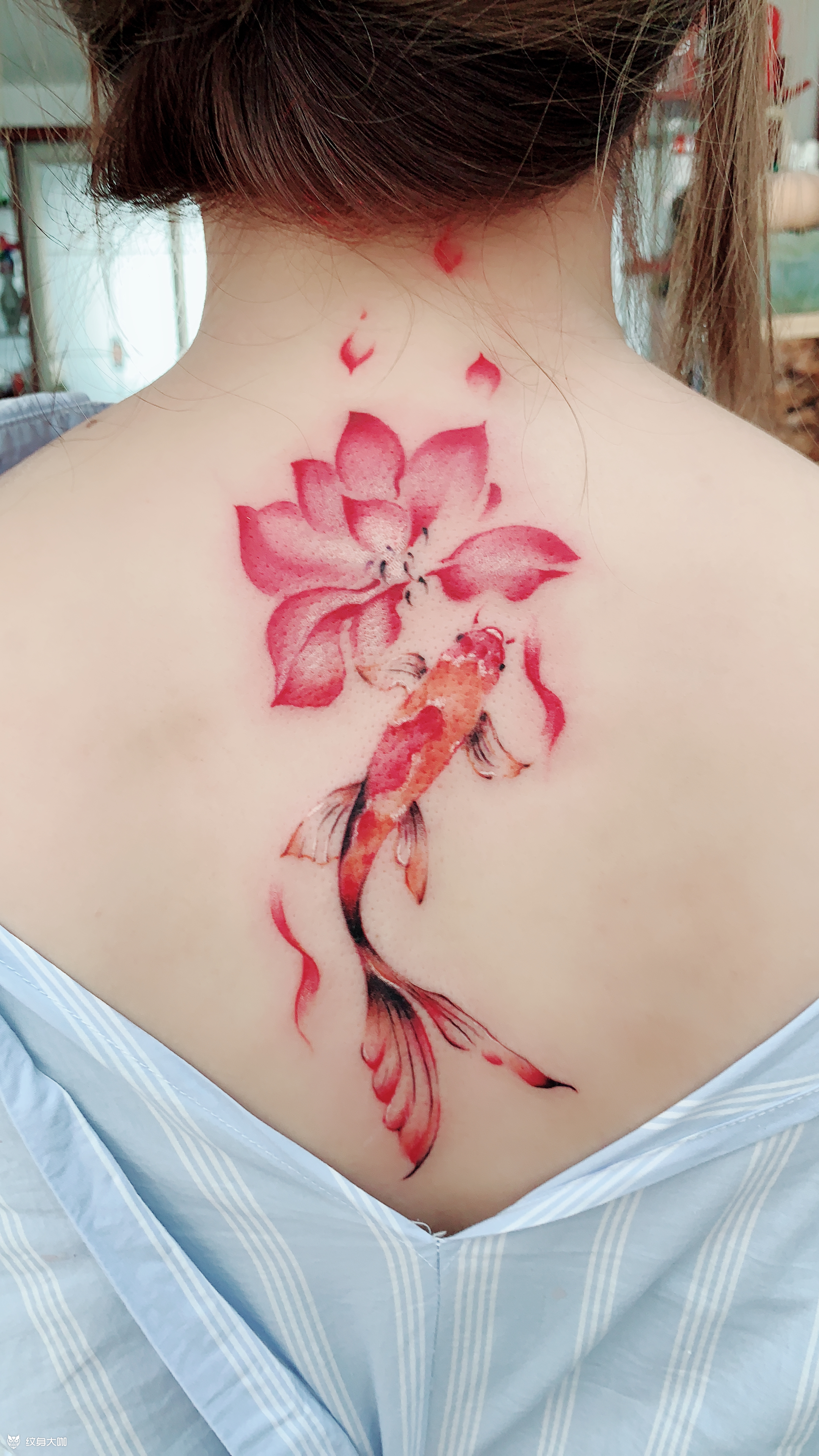 莲鱼_纹身图案手稿图片_赵钰的纹身作品集