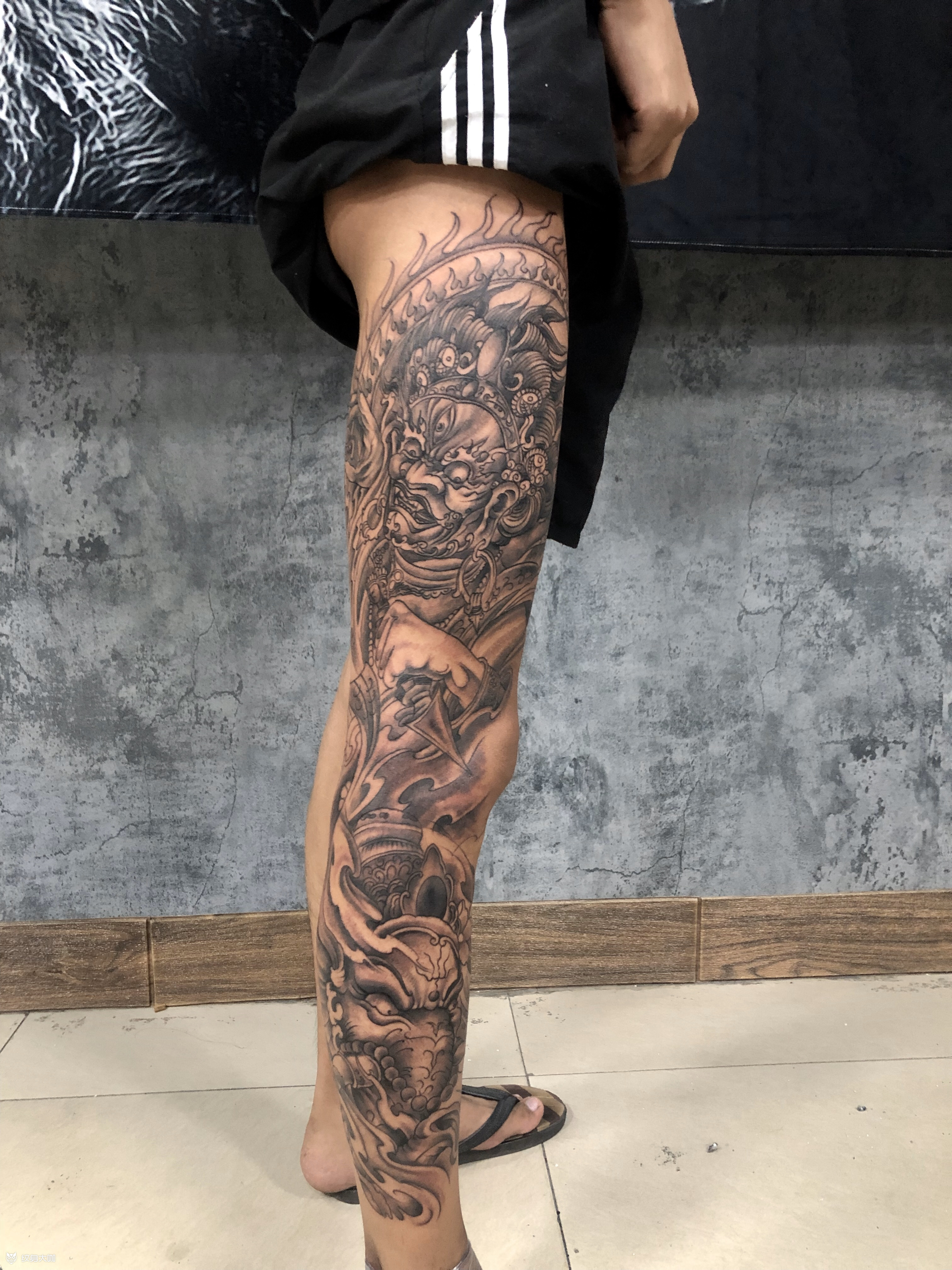 花腿_纹身图案手稿图片_李正成的纹身作品集