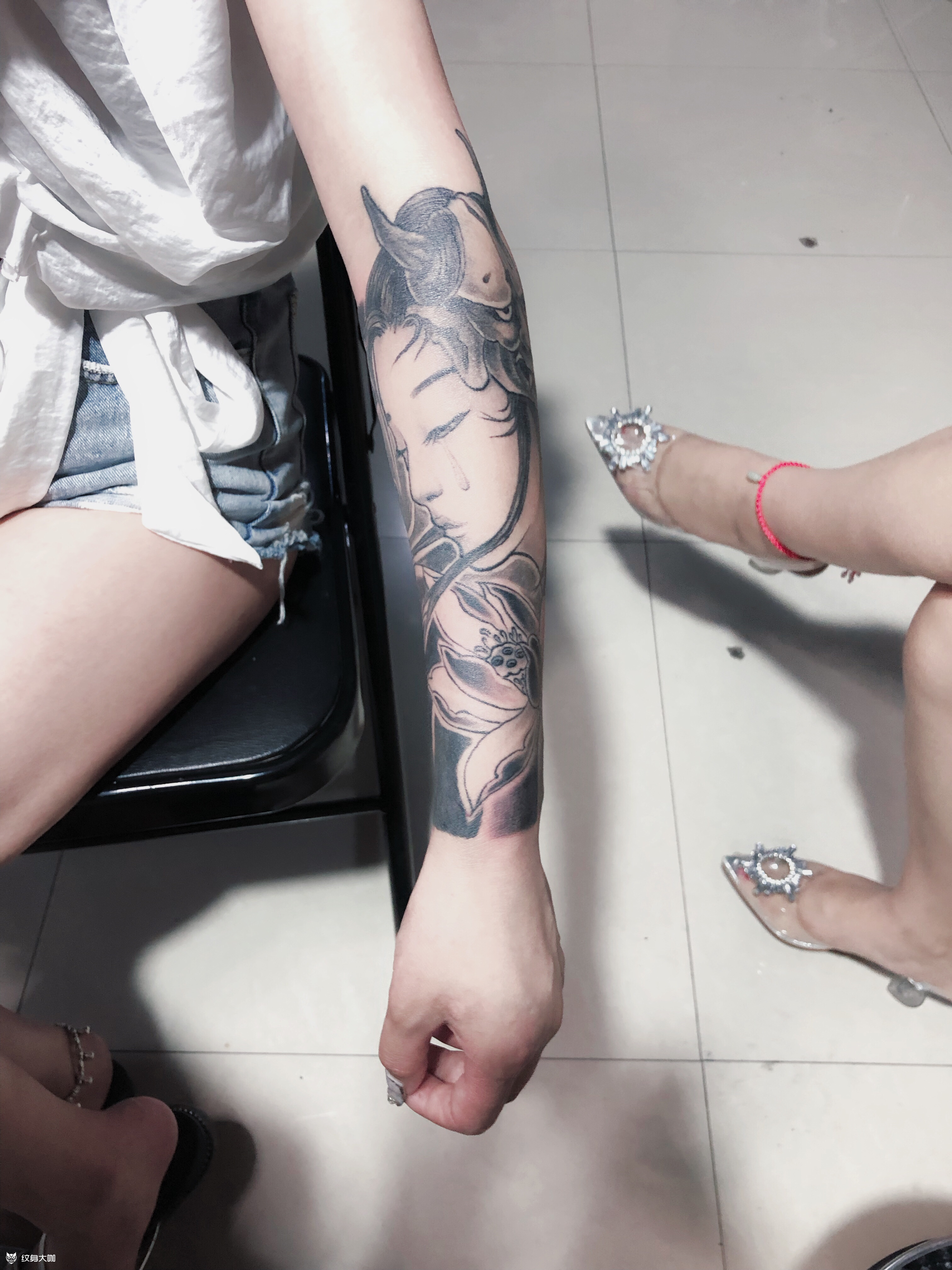 落泪艺妓_纹身图案手稿图片_叶朝志的纹身作品集