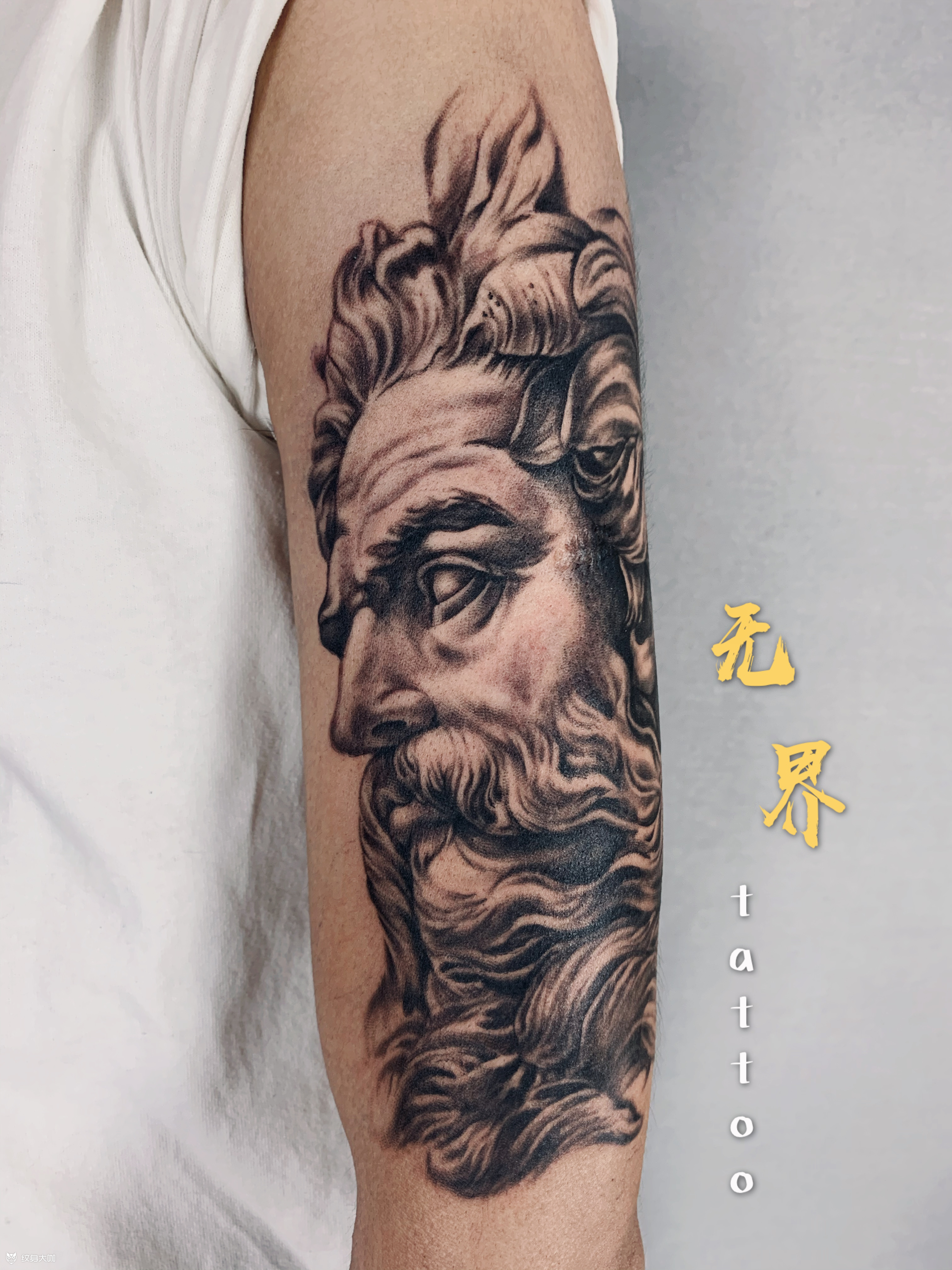 海神波塞冬_纹身图案手稿图片_沈冰洁的纹身作品集