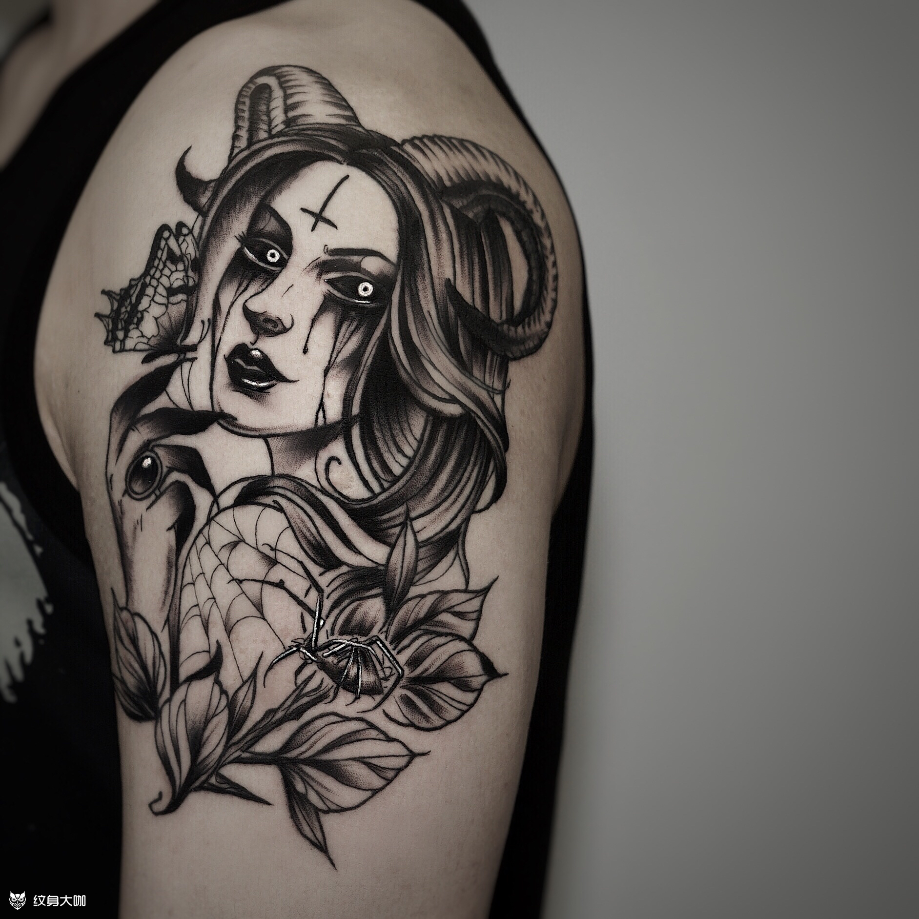 女撒旦_纹身图案手稿图片_阿橙的纹身作品集