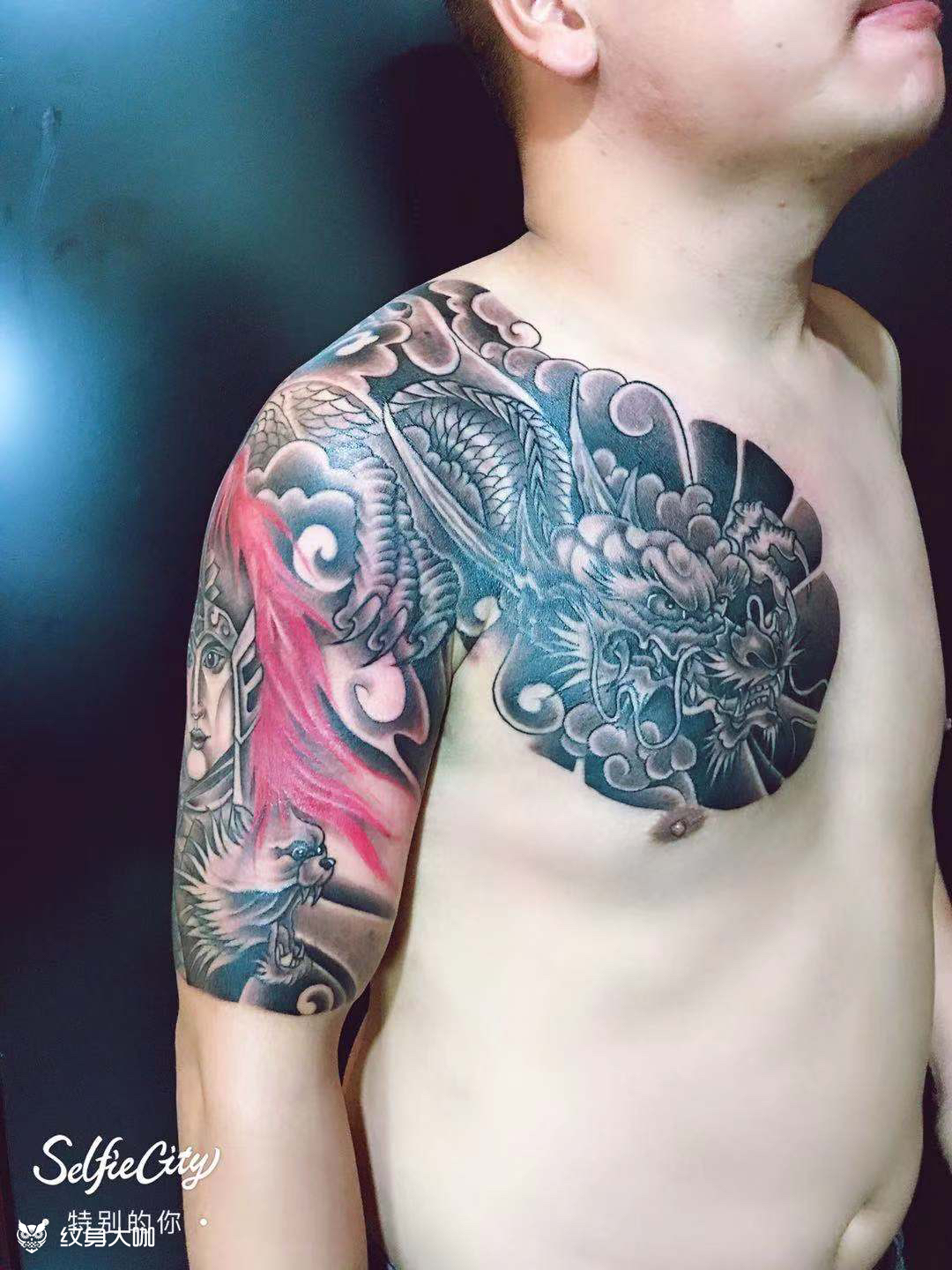 半甲赵云_纹身图案手稿图片_王恩俊的纹身作品集