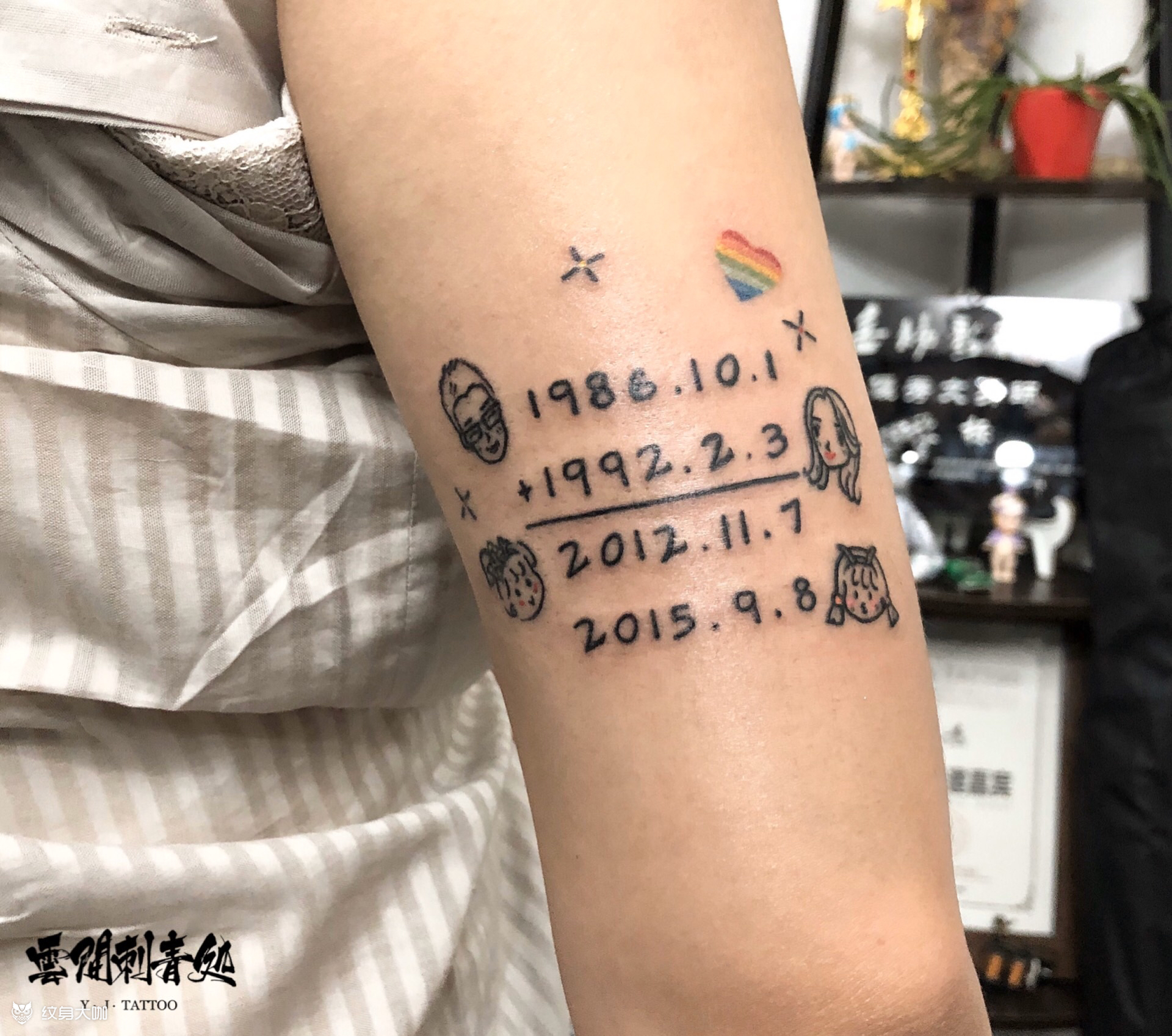 一家四口生日_纹身图案手稿图片_玥彤学姐mmm的纹身作品集