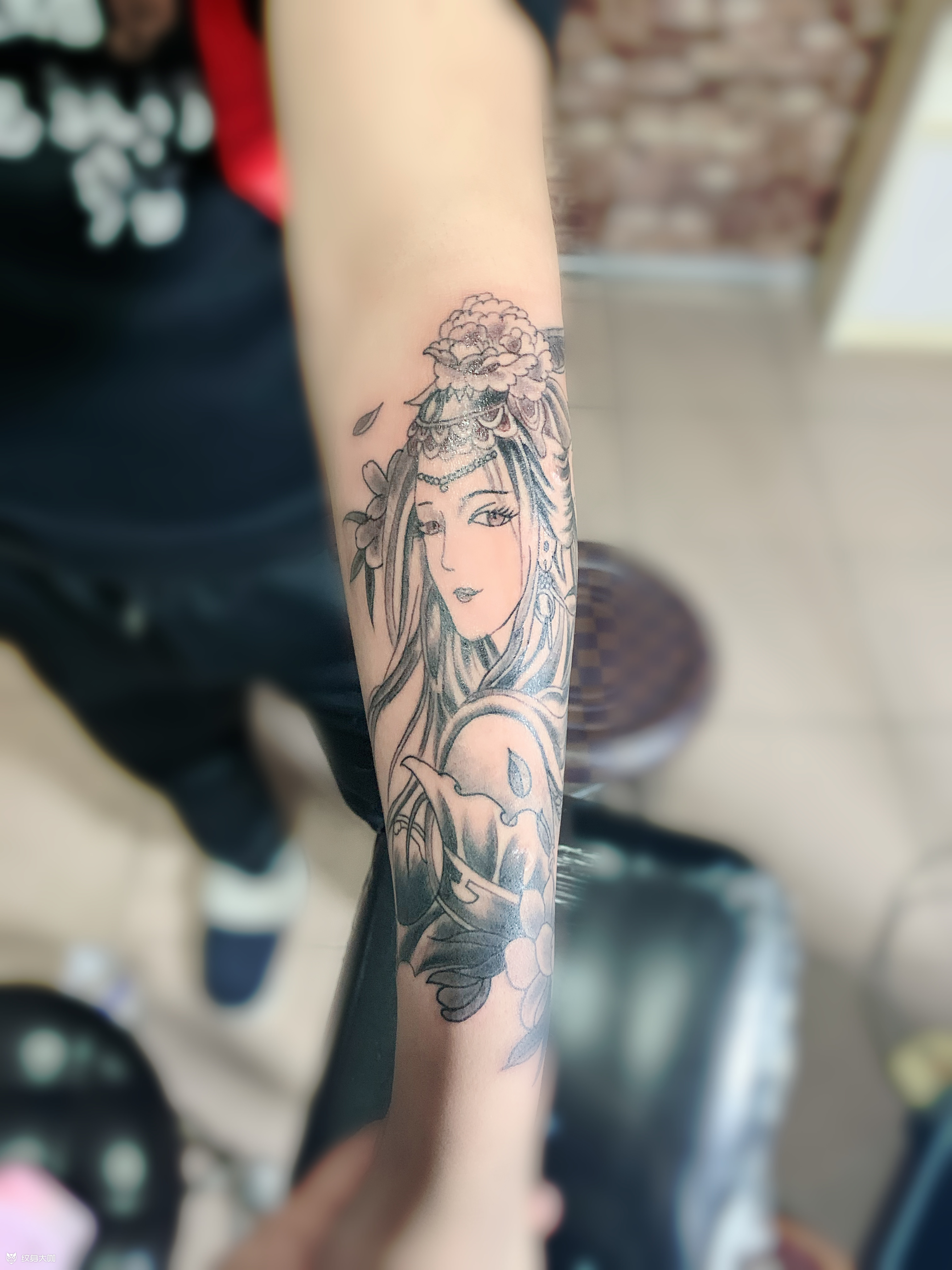 艺伎 包小臂_纹身图案手稿图片_白旸的纹身作品集
