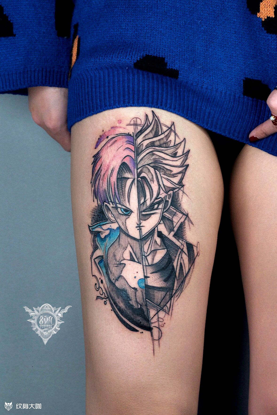 龙珠 特兰克斯_纹身图案手稿图片_子默的纹身作品集