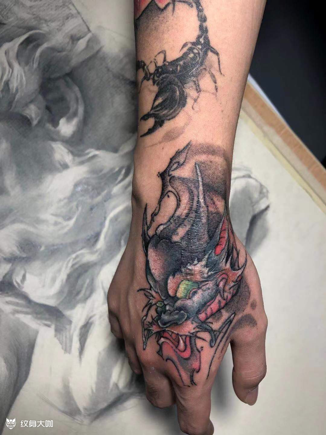 龙_纹身图案手稿图片_崔晓云的纹身作品集