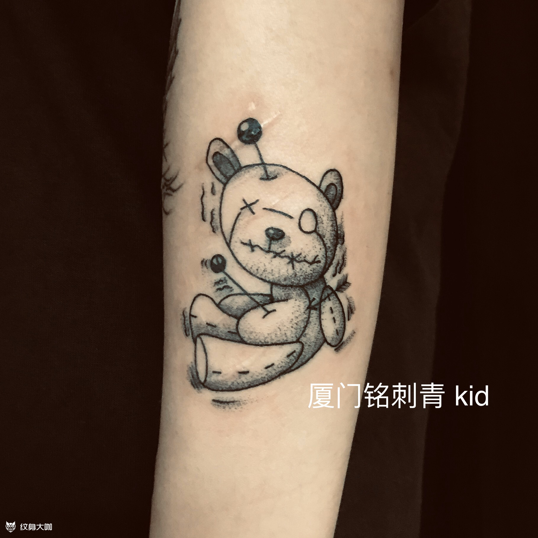 公仔熊_纹身图案手稿图片_kid的纹身作品集