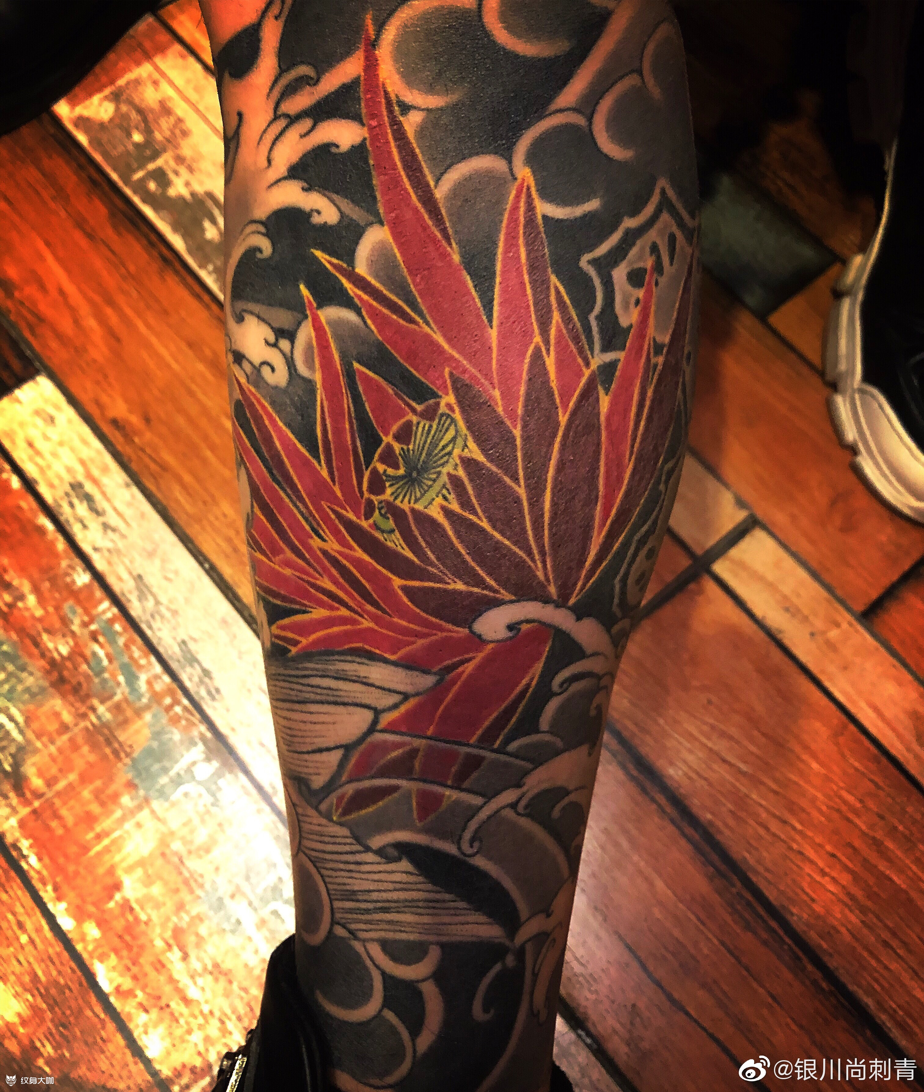 传统包小腿_纹身图案手稿图片_尚青的纹身作品集