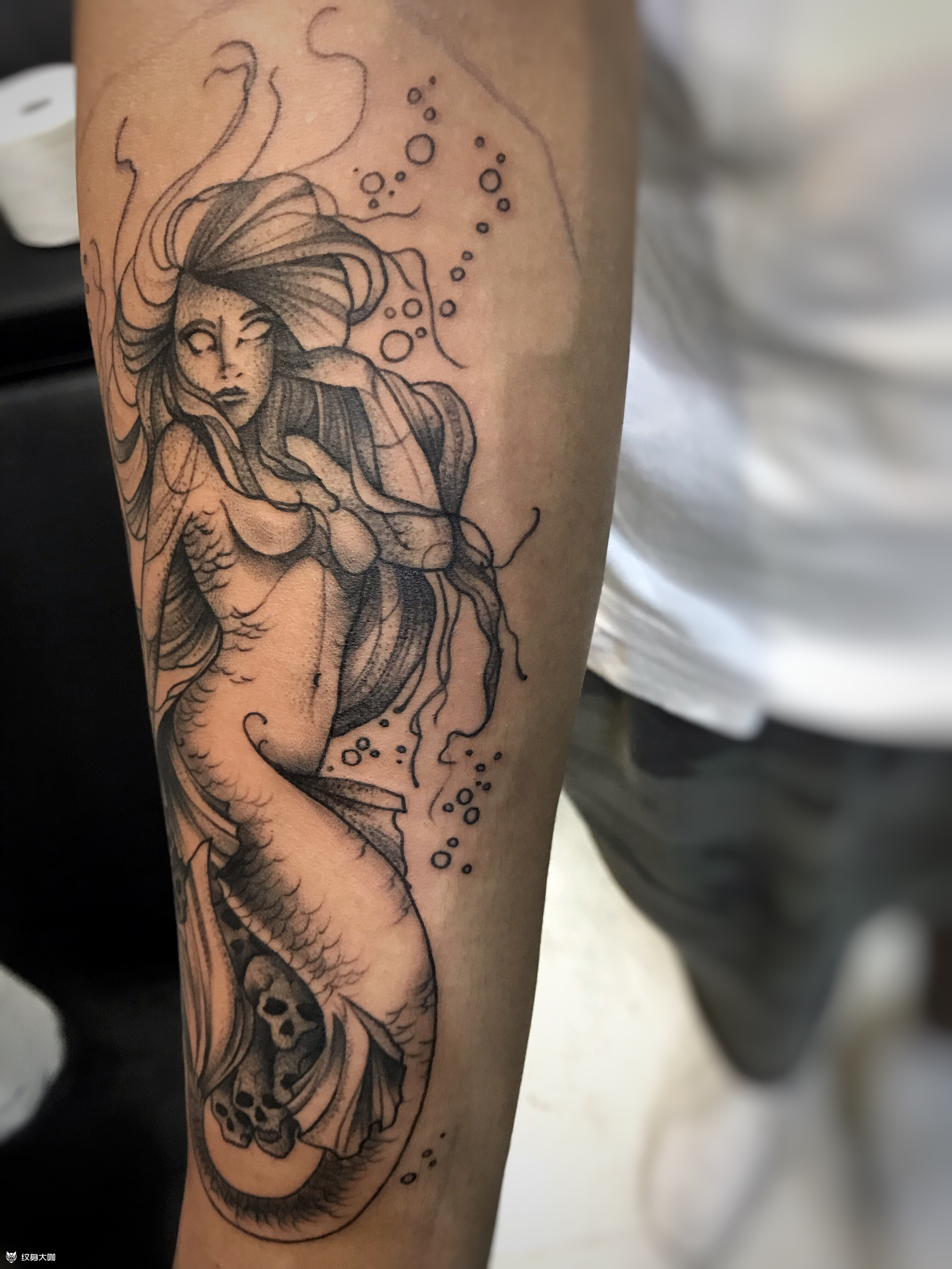 美人鱼_纹身图案手稿图片_stefan的纹身作品集