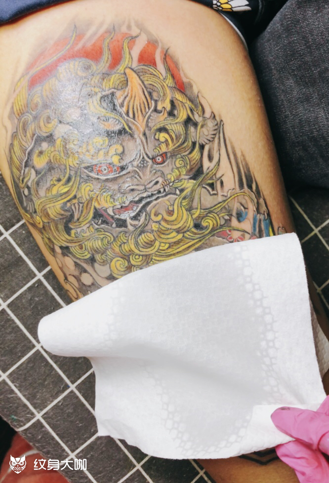 唐狮戏绣球_纹身图案手稿图片_王梦媛的纹身作品集