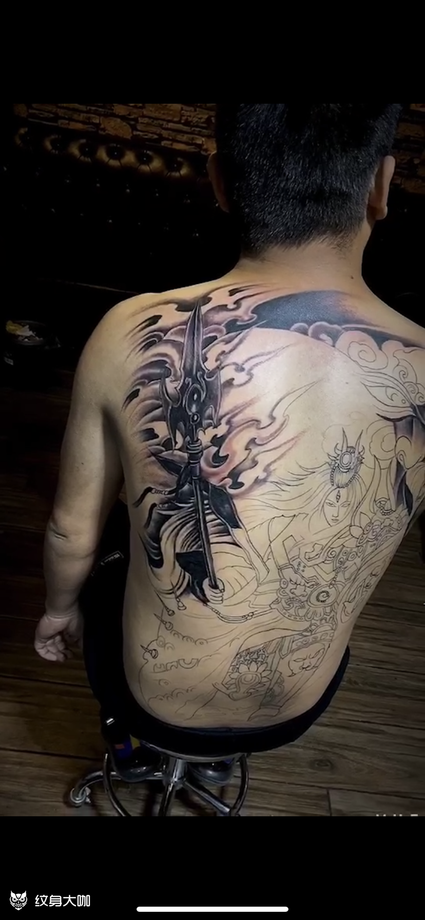 二郎神,_纹身图案手稿图片_张杰的纹身作品集