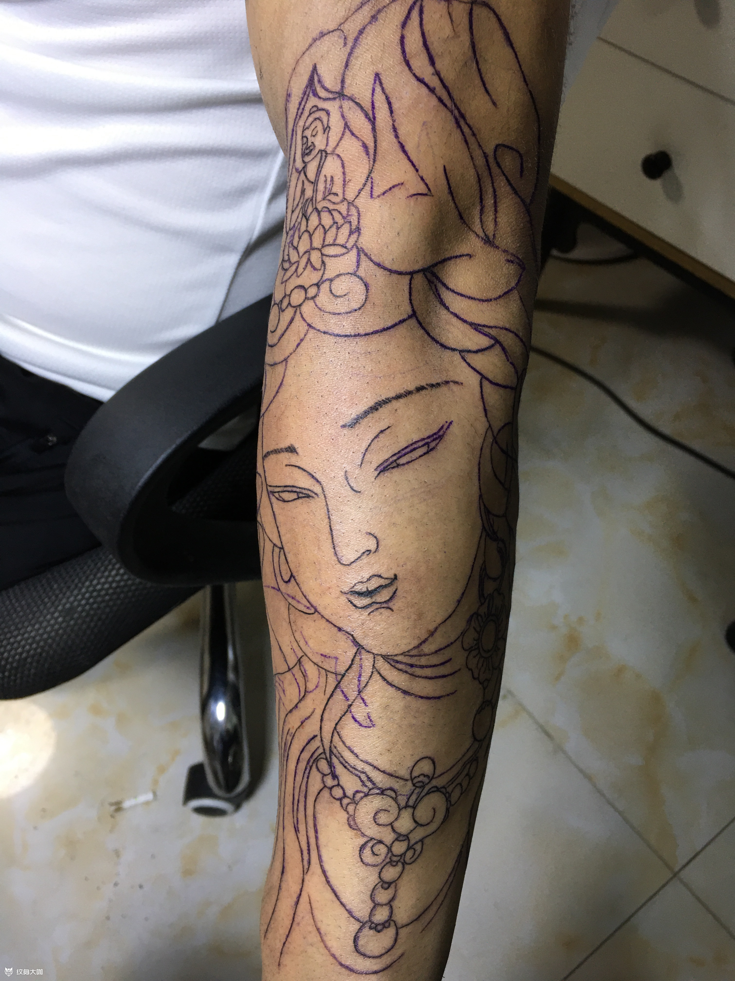 传统,初步水线_纹身图案手稿图片_李骏的纹身作品集