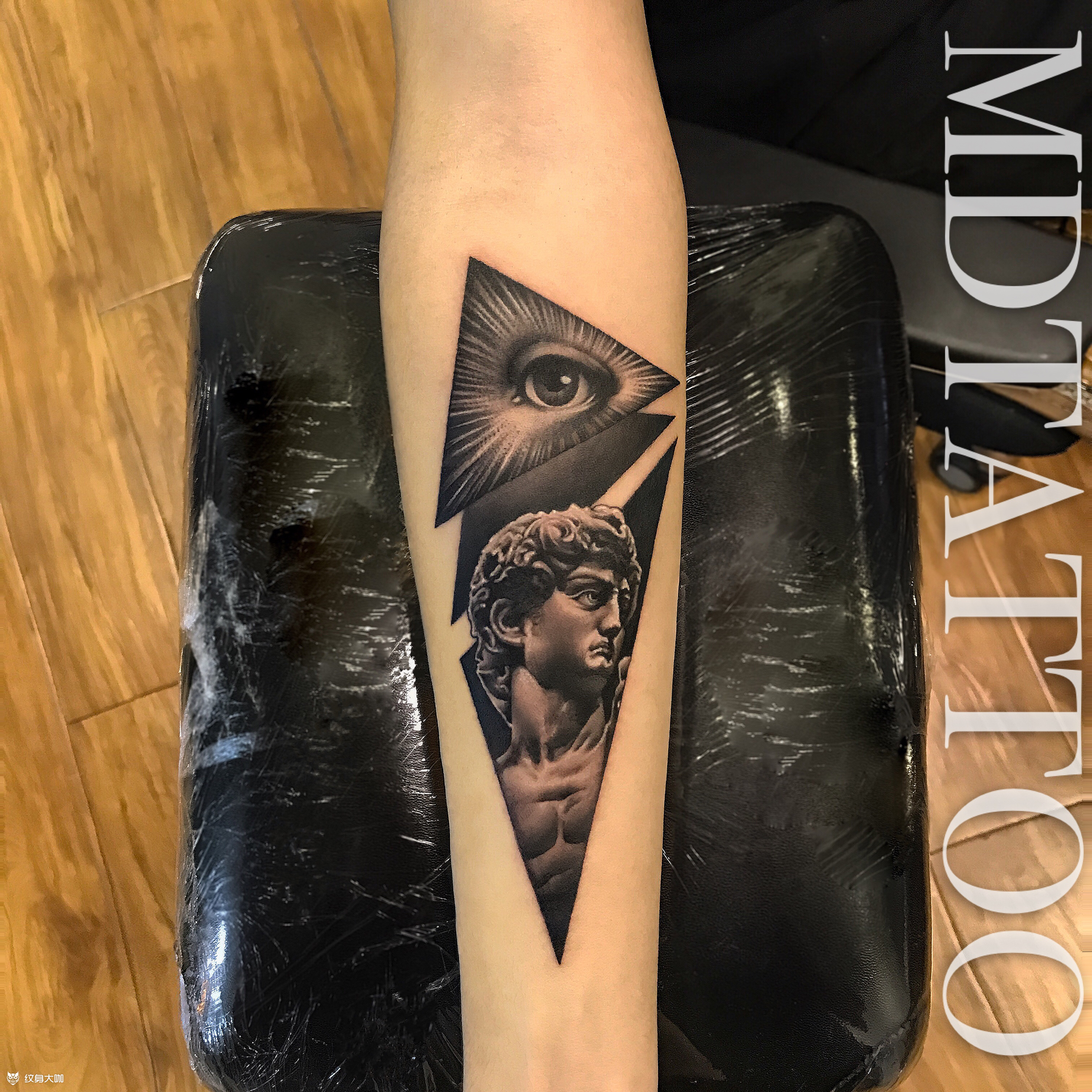 大卫雕塑像_纹身图案手稿图片_阿权的纹身作品集