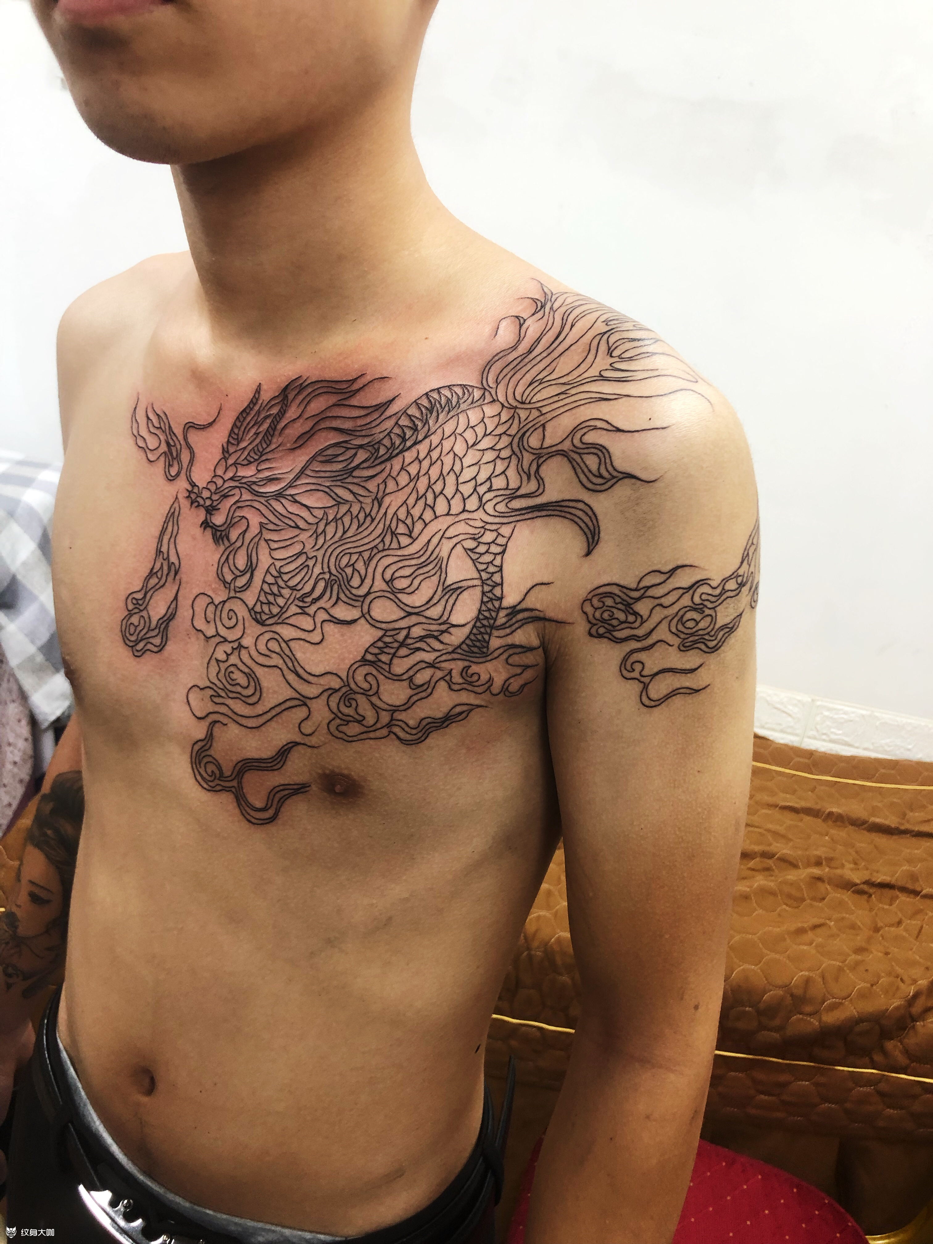 麒麟_纹身图案手稿图片_施雪峰的纹身作品集