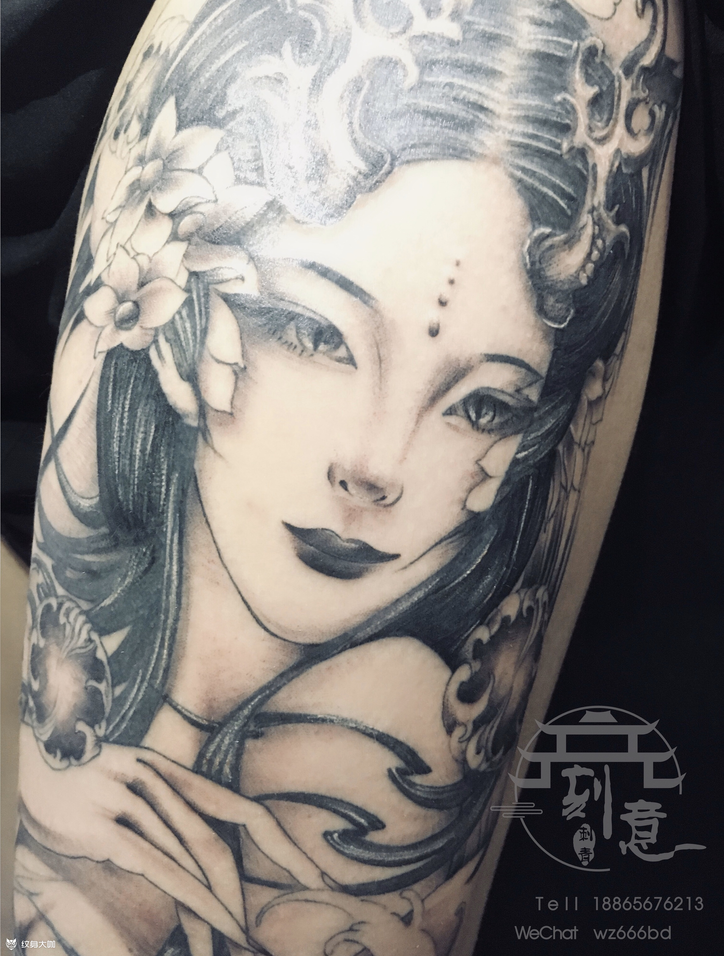 艺伎_纹身图案手稿图片_王喆的纹身作品集