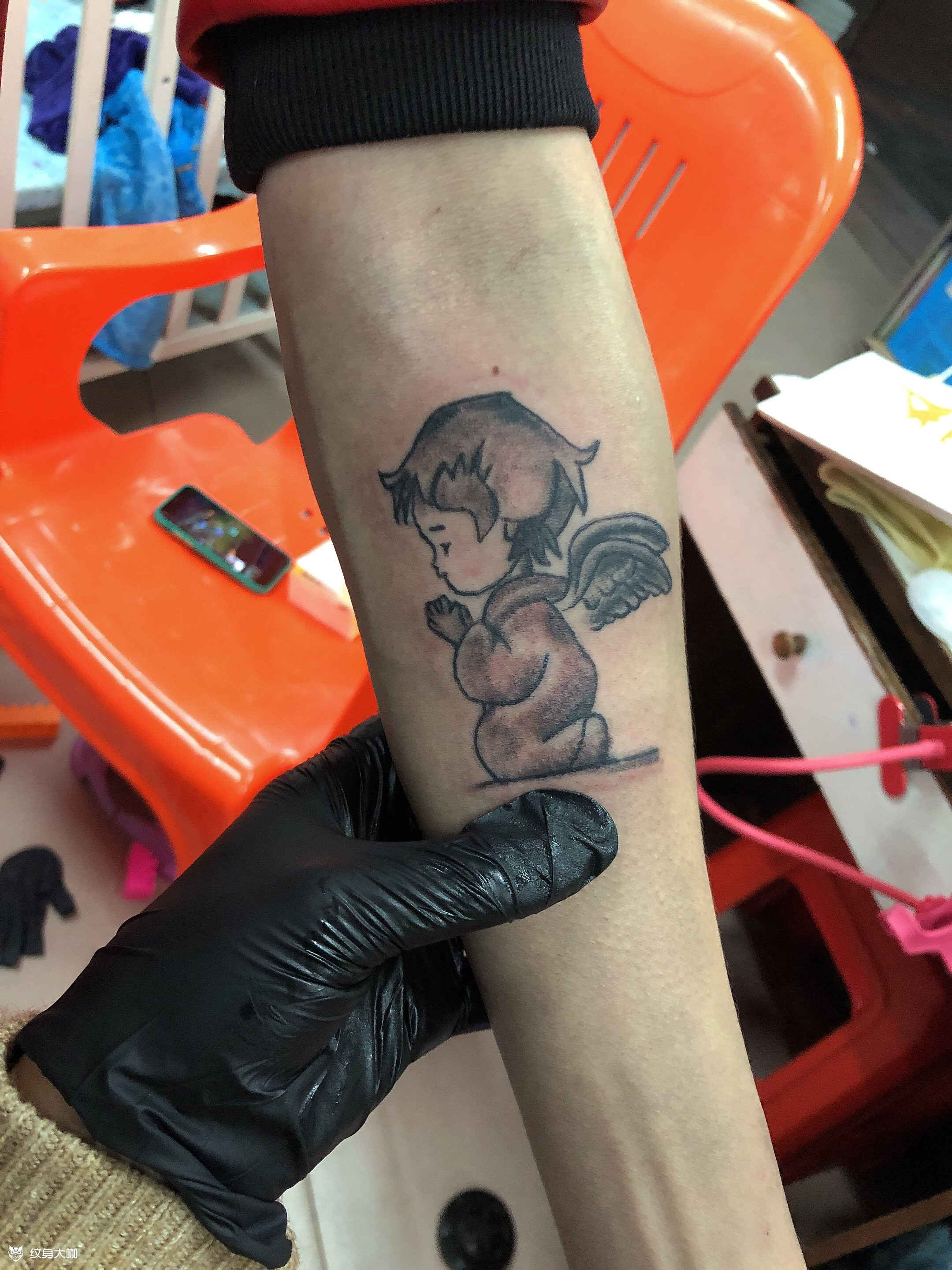 小天使_纹身图案手稿图片_kinki 的纹身作品集