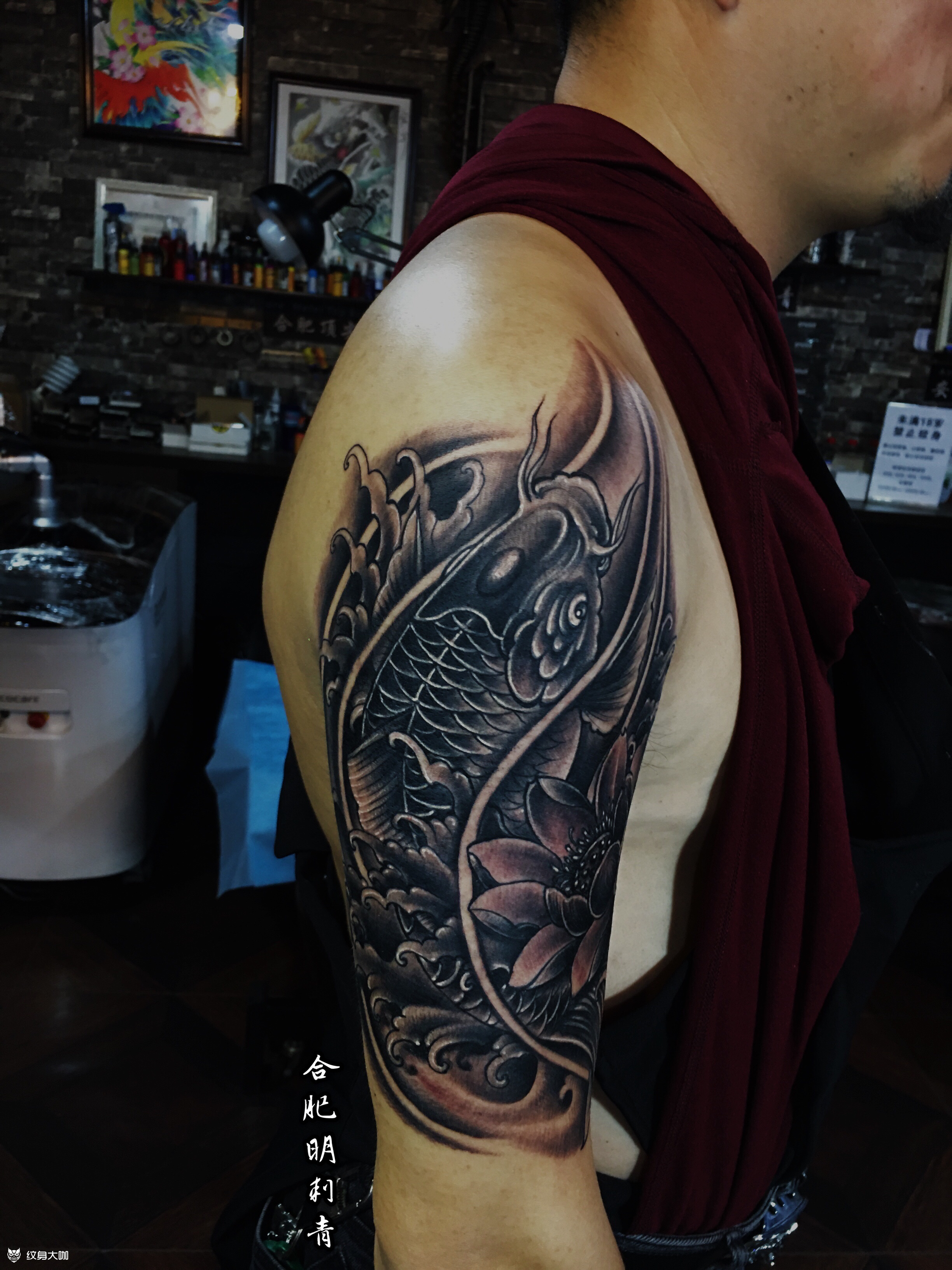 鲤鱼_纹身图案手稿图片_杨明的纹身作品集