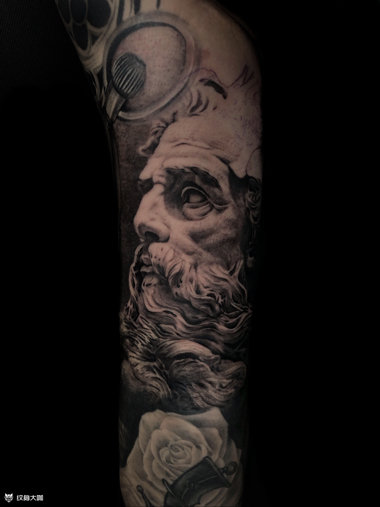 欧美写实波塞冬_纹身图案手稿图片_阿豪hao的纹身作品集