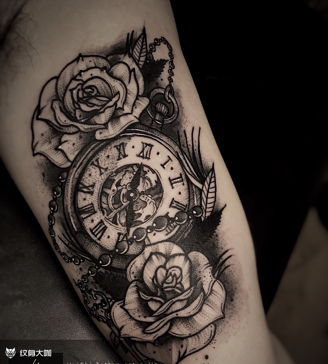 原创设计 怀表_纹身图案手稿图片_sugar的纹身作品集