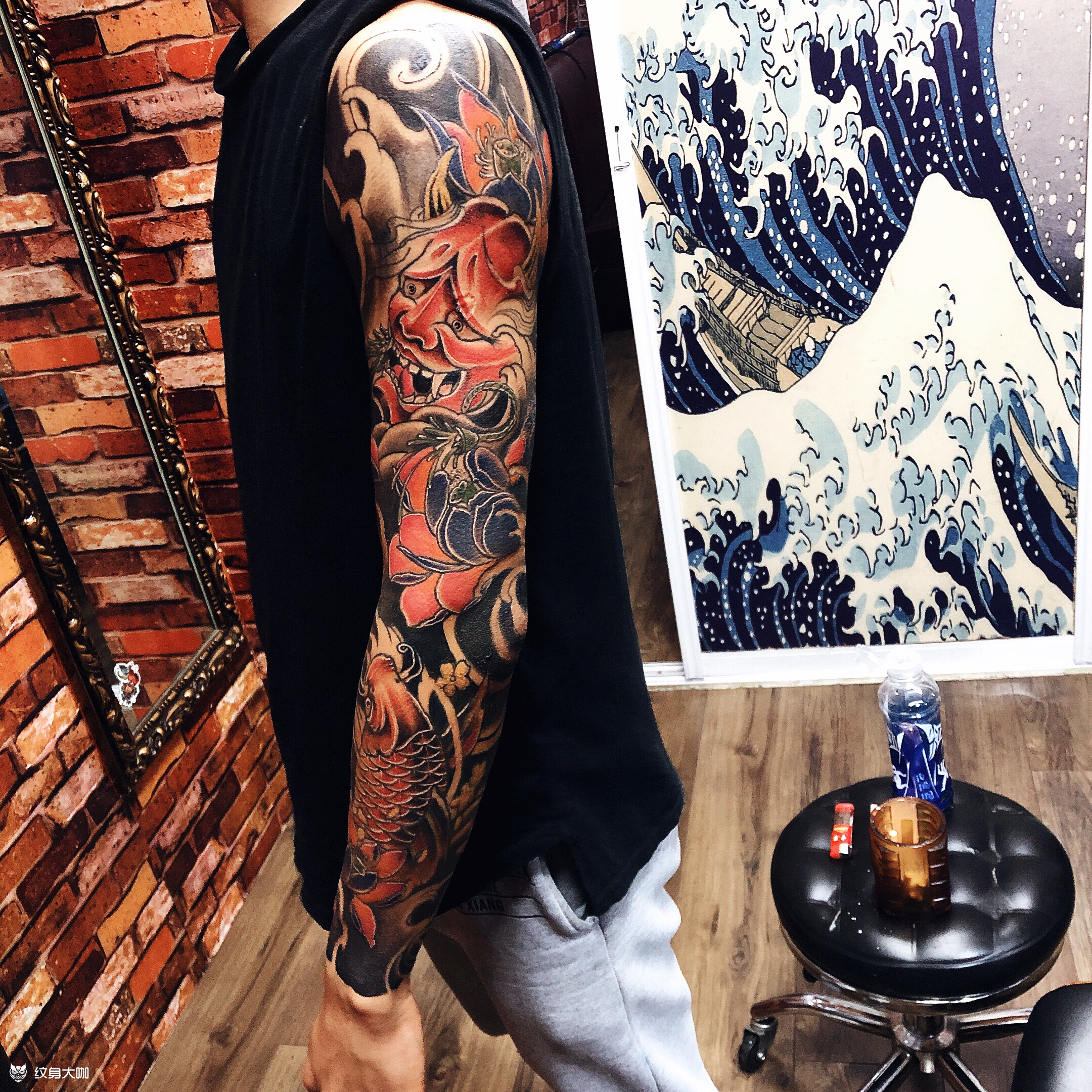 般若鱼花臂_纹身图案手稿图片_李兴yue的纹身作品集