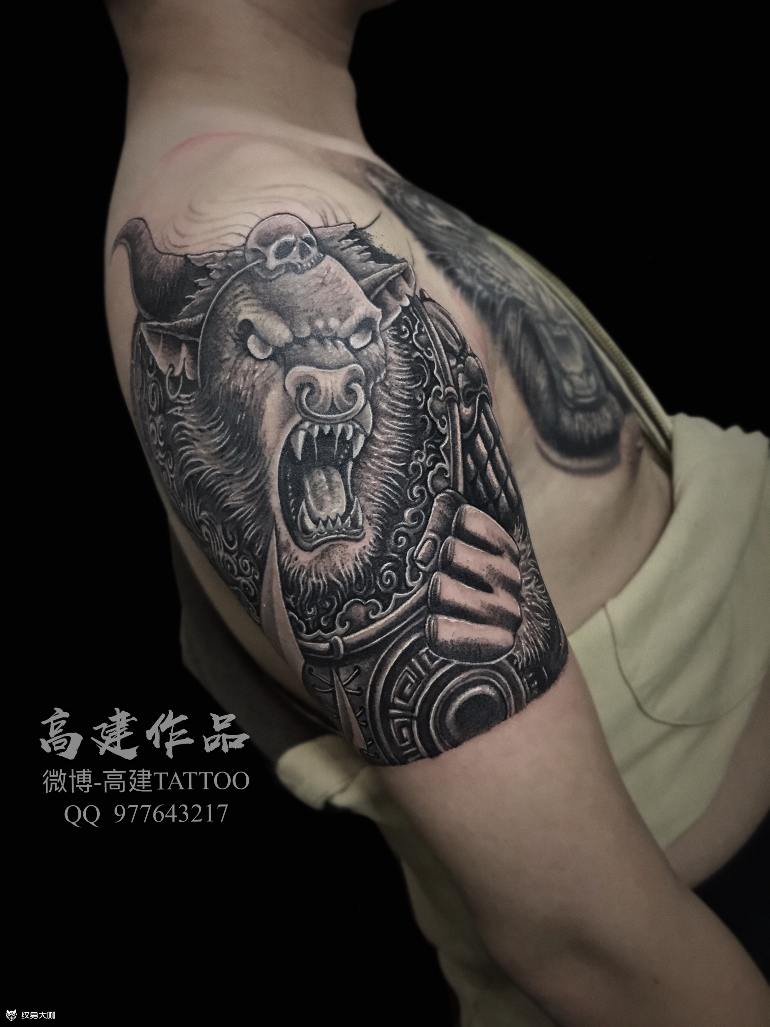 牛魔王_纹身图案手稿图片_高建的纹身作品集