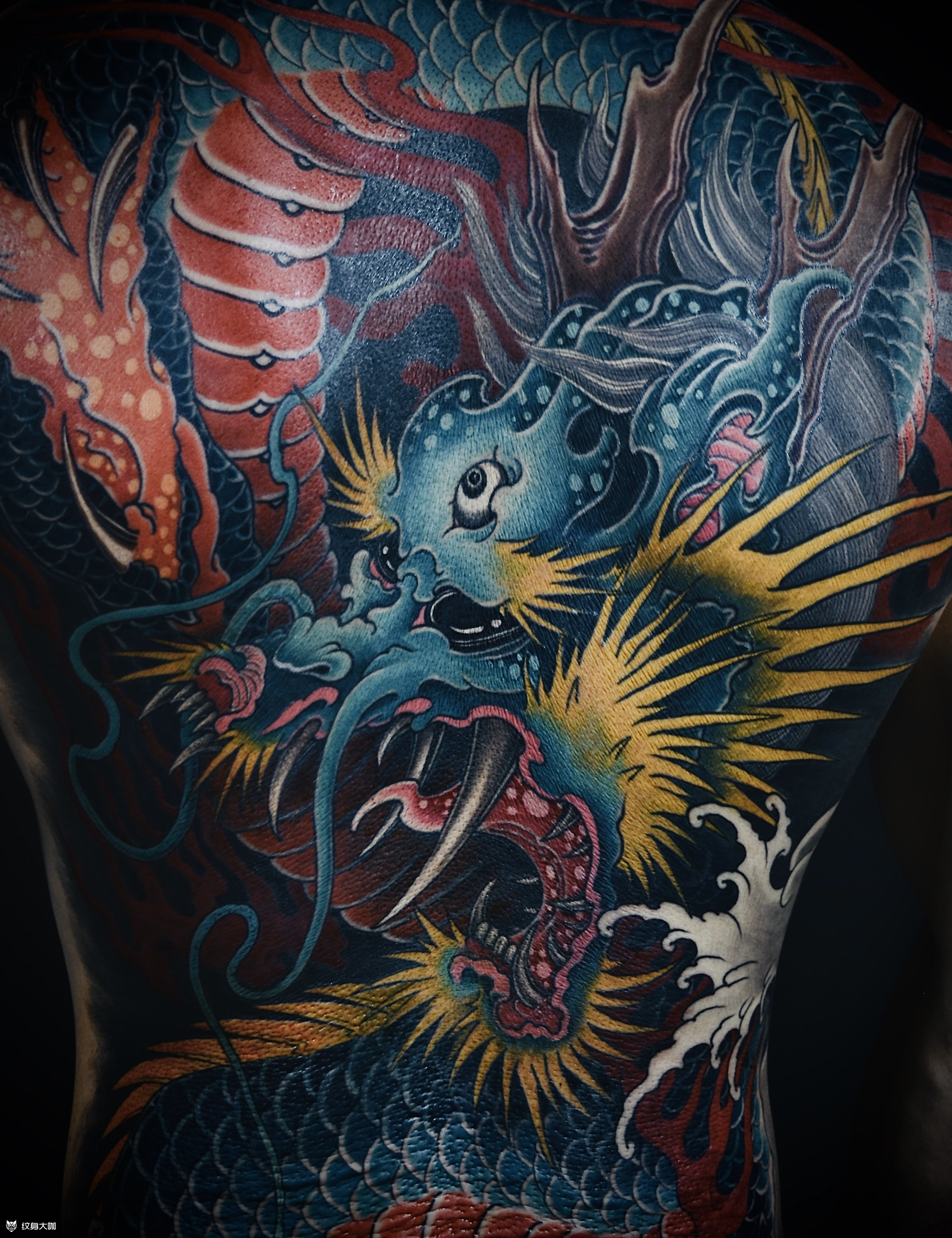 满背龙_纹身图案手稿图片_李昌的纹身作品集