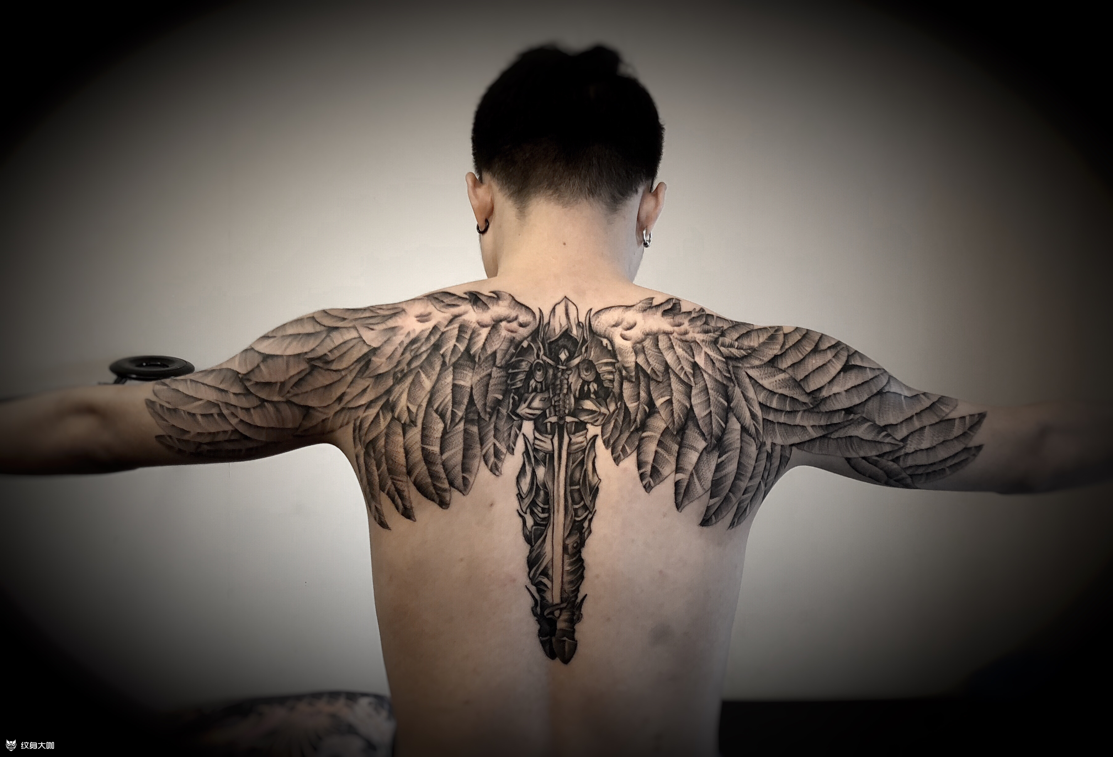 大天使_纹身图案手稿图片_峰子的纹身作品集