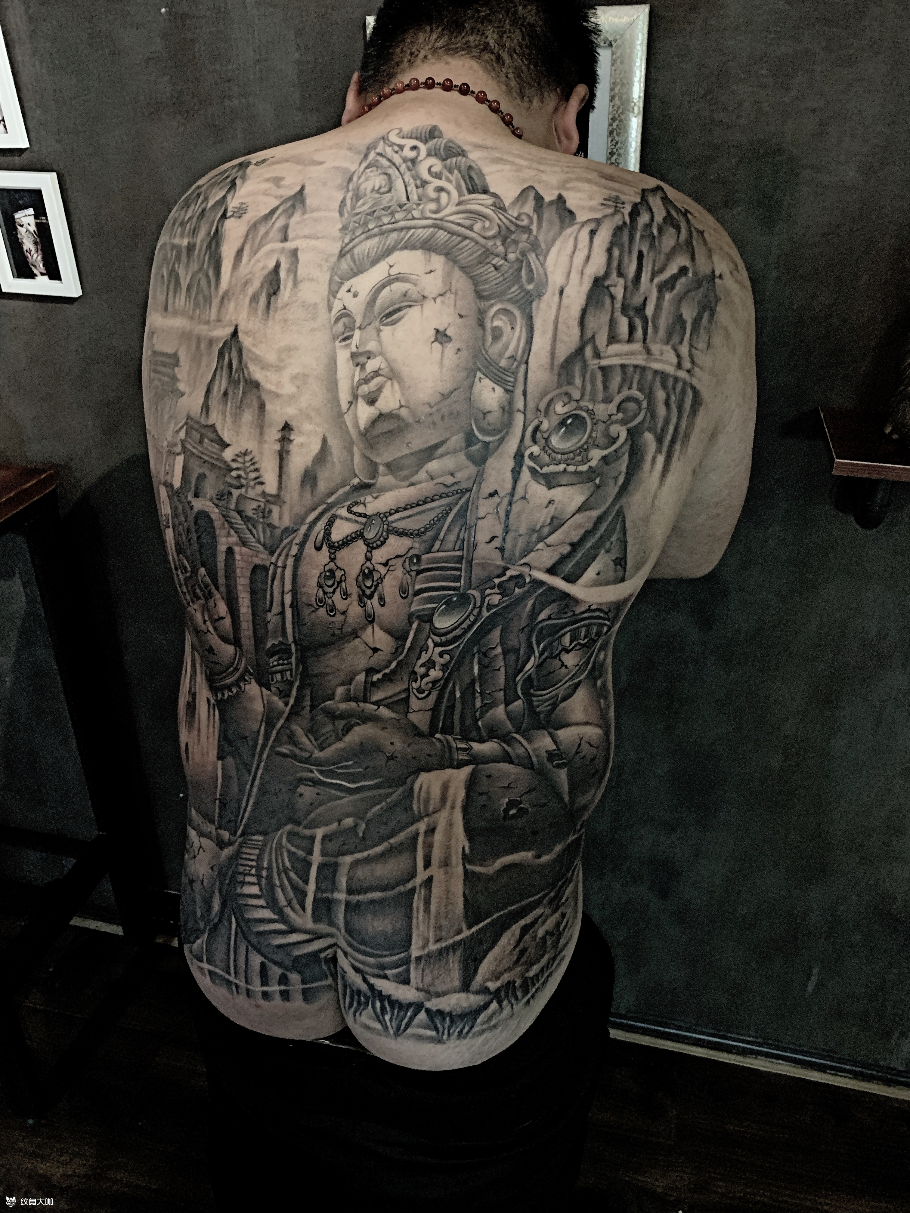 满背普贤菩萨_纹身图案手稿图片_济宁火龙堂的纹身作品集
