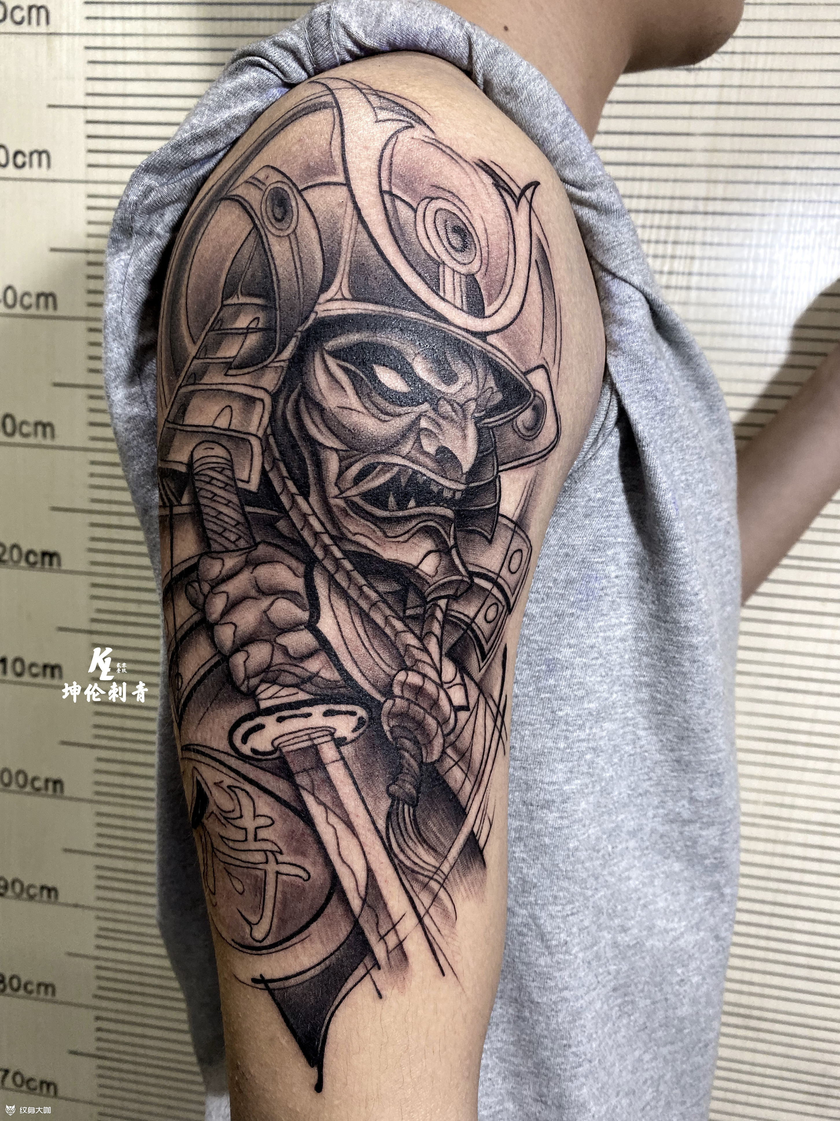 鬼武士_纹身图案手稿图片_余海伦的纹身作品集