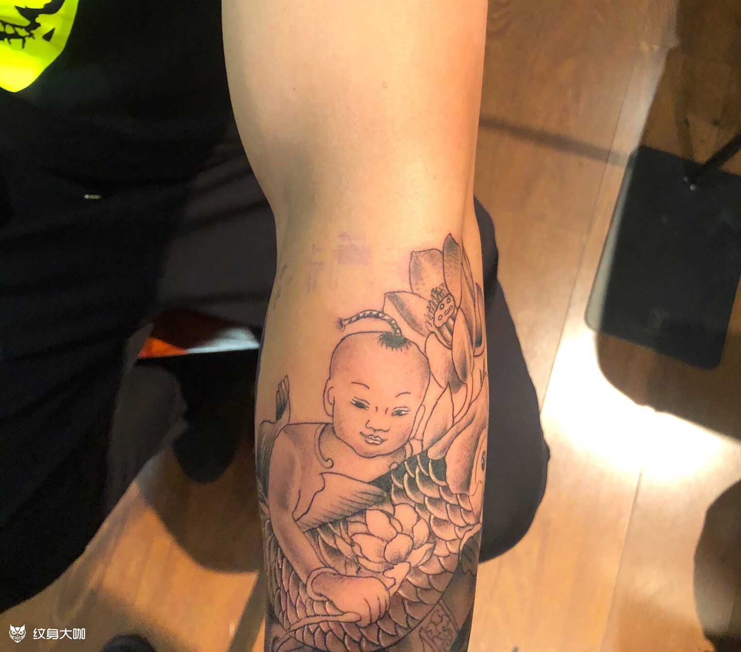 招财童子_纹身图案手稿图片_k tattoo招学徒的纹身作品集