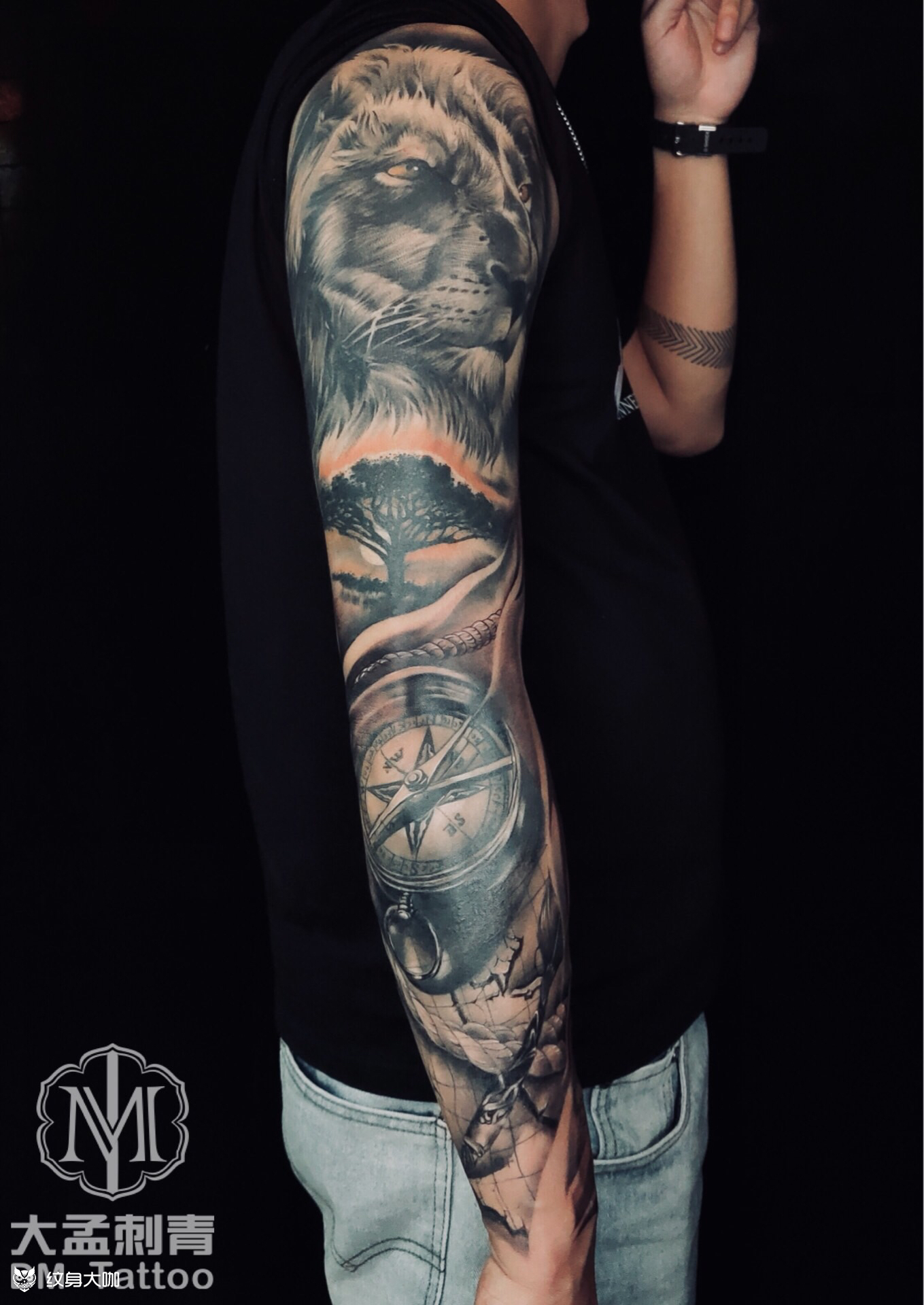 写实花臂_纹身图案手稿图片_静阿静90的纹身作品集