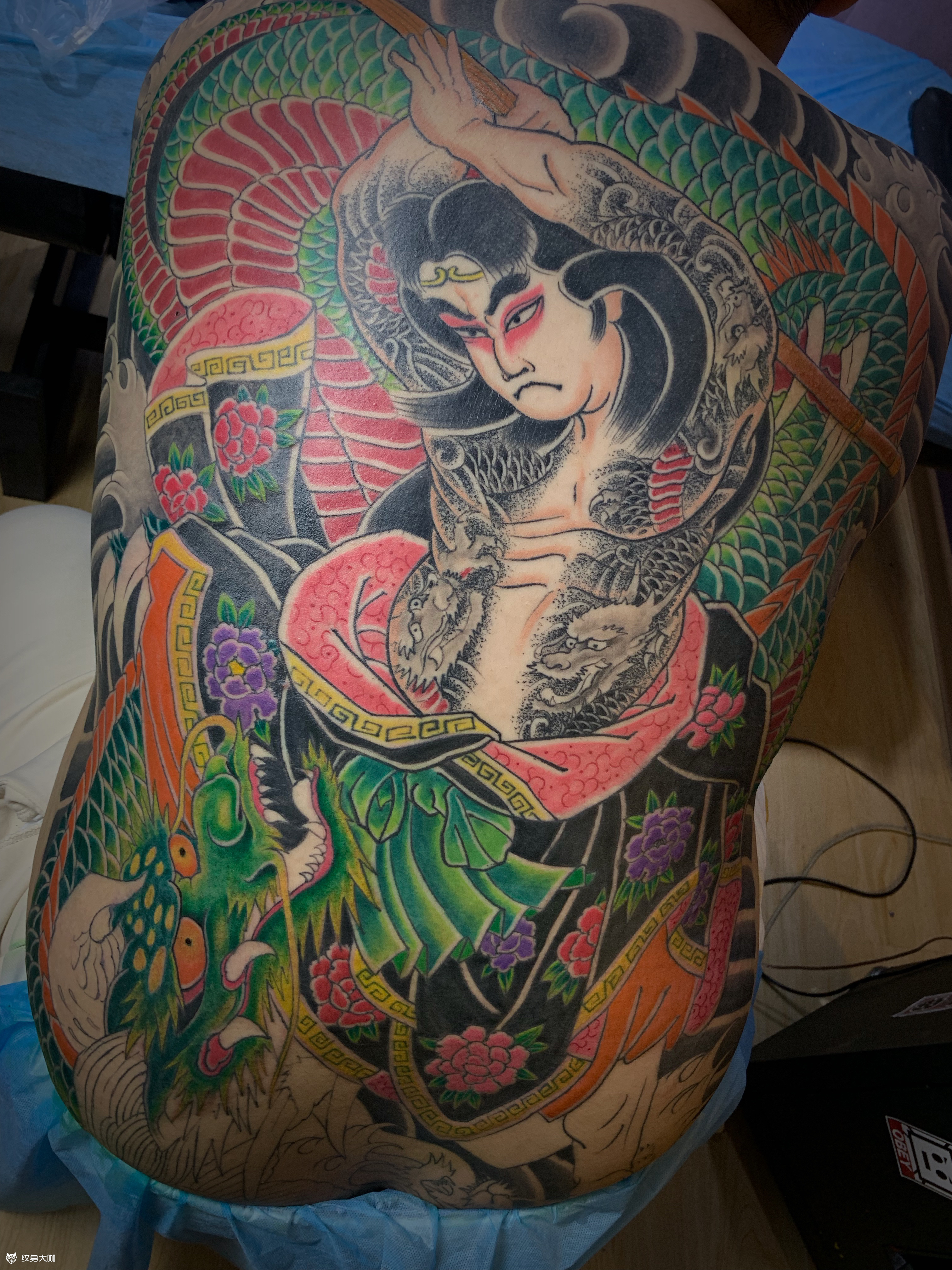 九纹龙史进_纹身图案手稿图片_潘超的纹身作品集