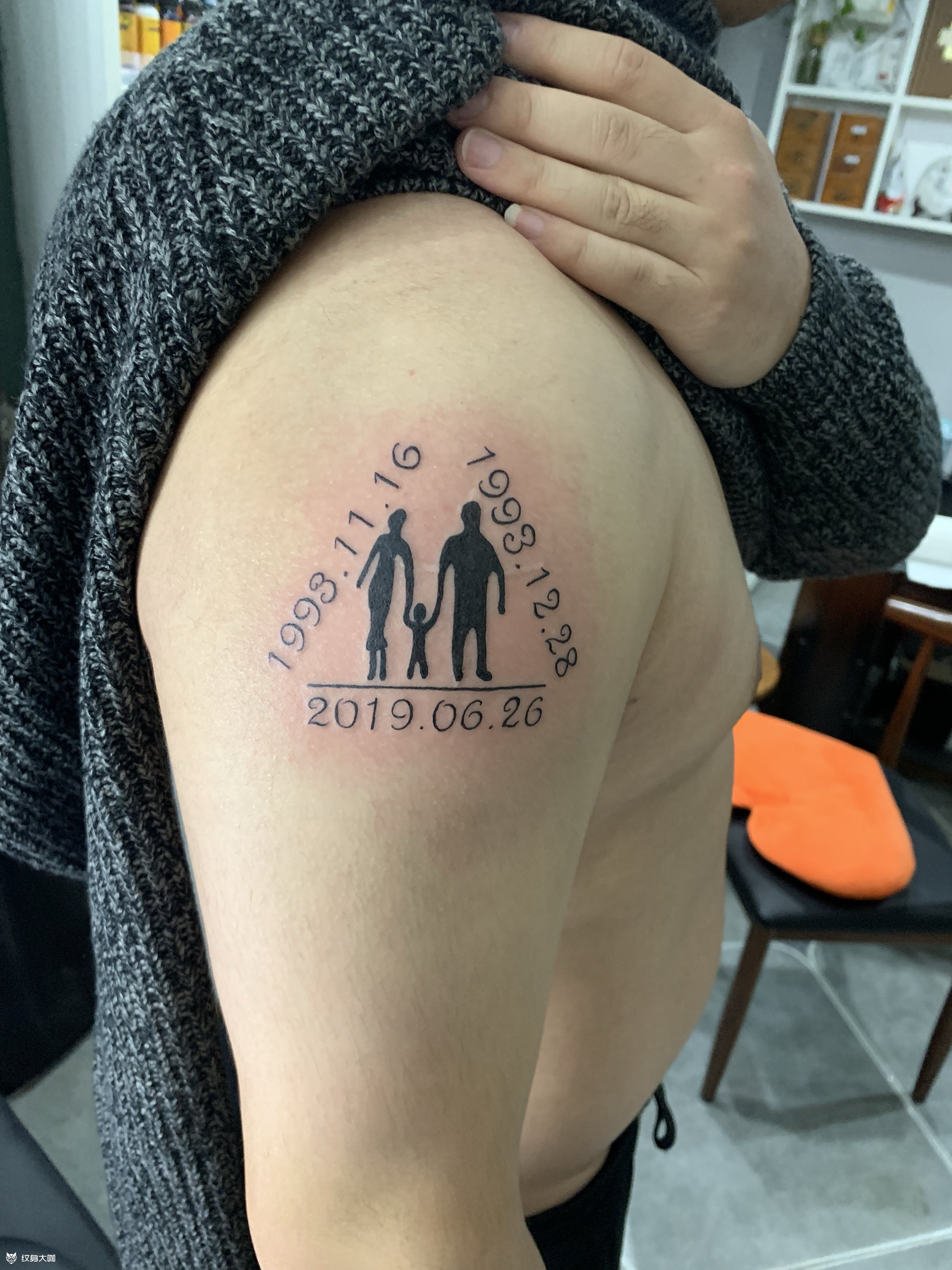 一家三口_纹身图案手稿图片_胡小鱼的纹身作品集