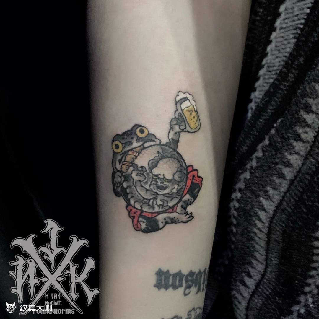 小臂 日式 蛤蟆_纹身图案手稿图片_analfissure的纹身作品集
