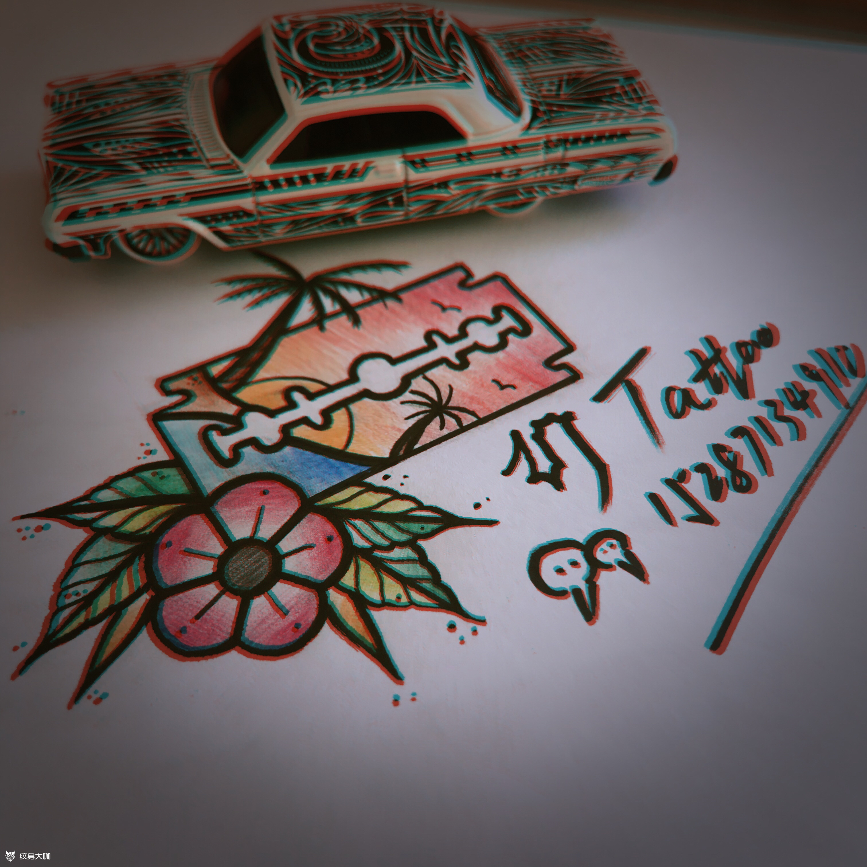 剃刀党_纹身图案手稿图片_mtattoo的纹身作品集