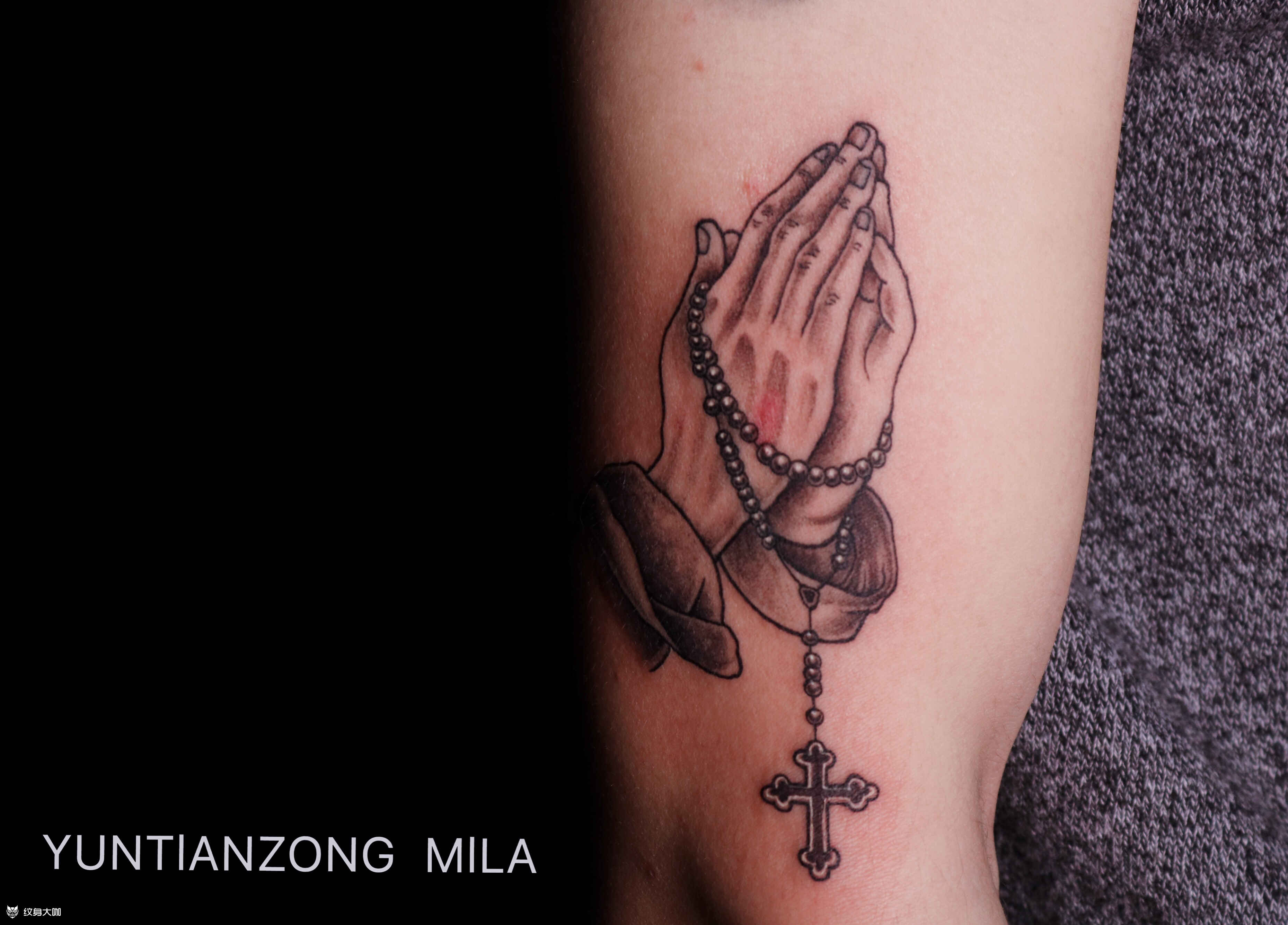 祈祷之手_纹身图案手稿图片_米拉的纹身作品集