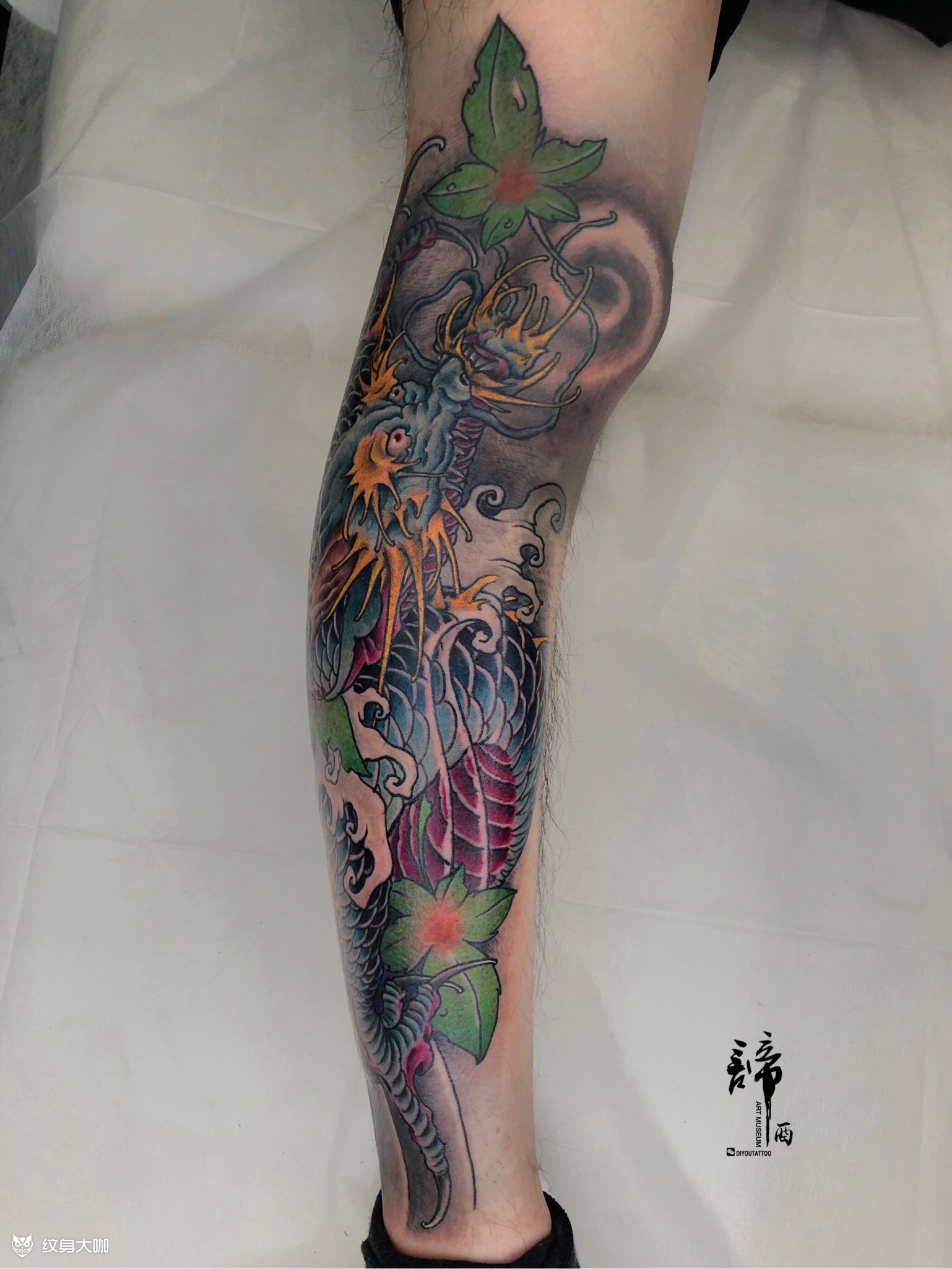 新传统小腿龙传统小腿龙93 _纹身吧社区 - 纹身大咖